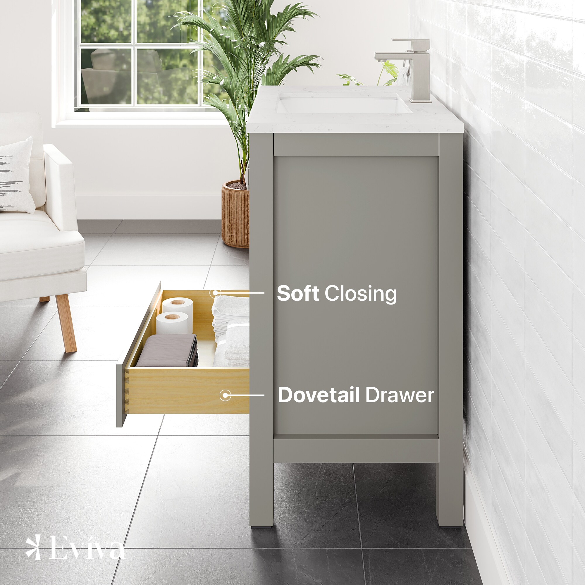Eviva TVN414-30X18GR-Q Bath-Vanity-Combo - View #5