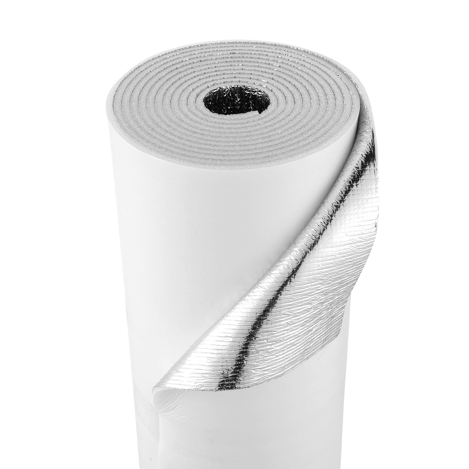 VEVOR Reflective Insulation Roll 2 Car Garage Door Thermal Insulation Kit 6mm 24 in x 18 ft 4 Rolls Aluminum Foil EPE Foam Core Radiant Barrier White PE Film Heat Shield for Garage Doors