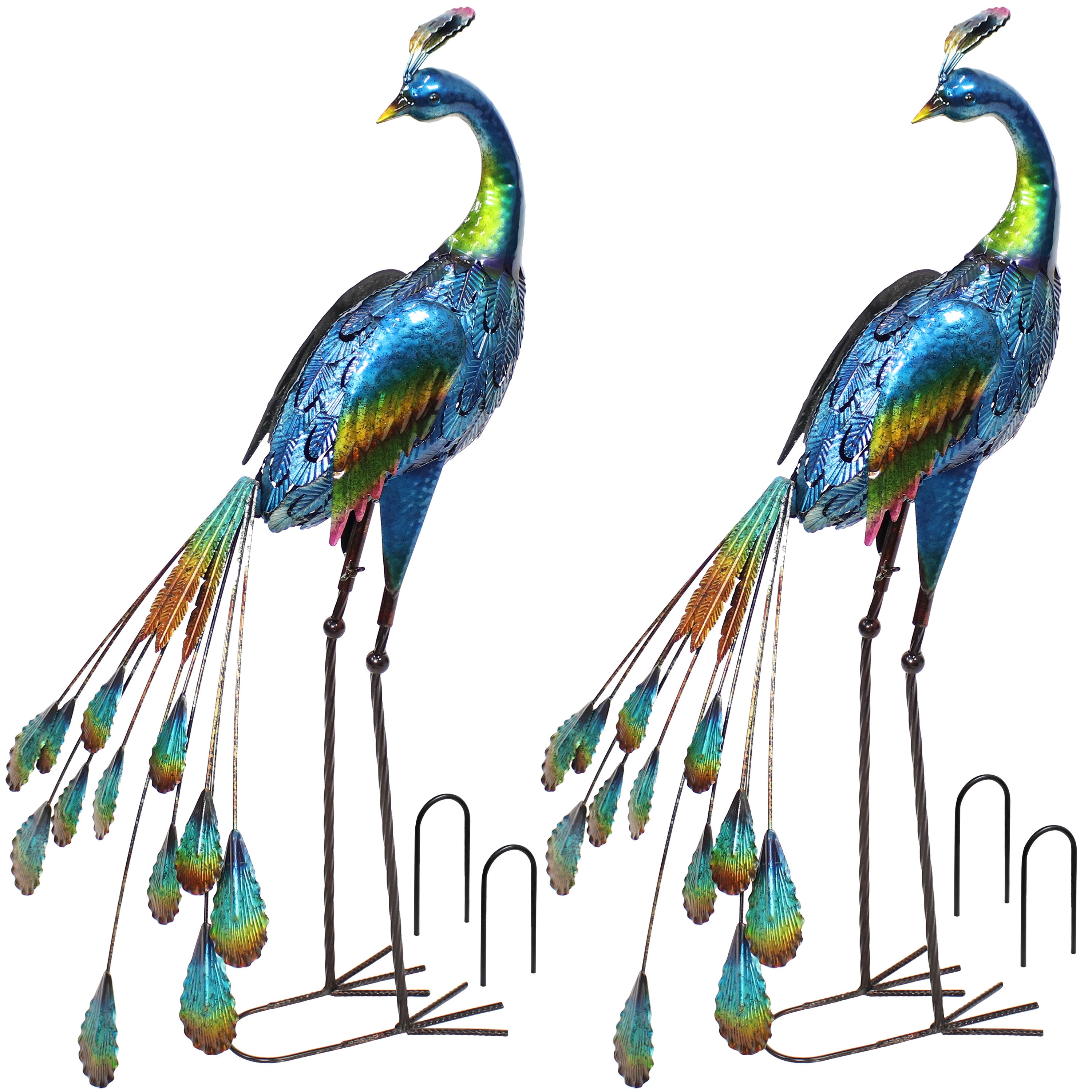 Sunnydaze Decor XCA-383-2PK 34.5-Inches H x 15-Inches W Blue Garden Statue