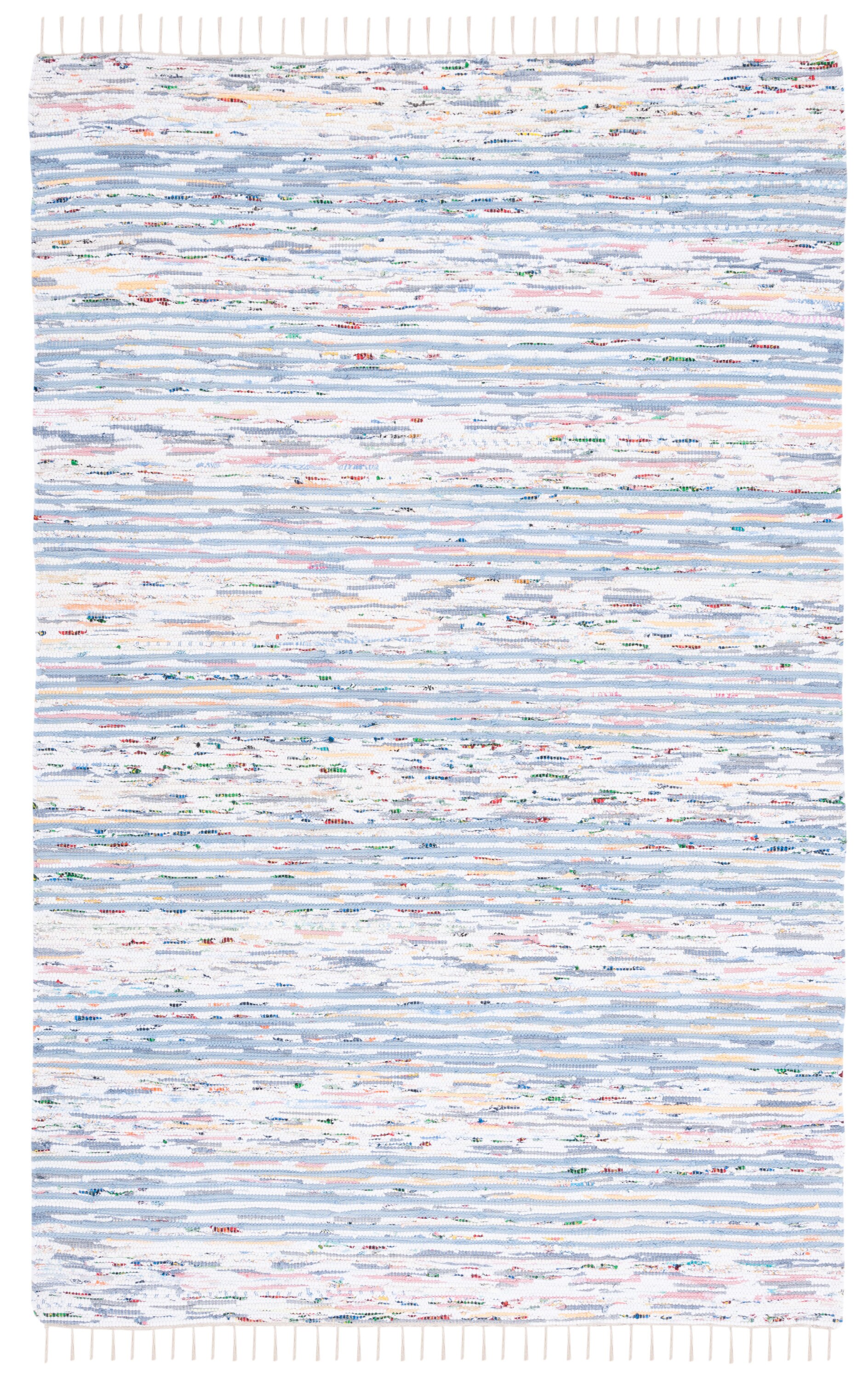 Safavieh MTK625M-6 Montauk Pragya 6 x 9 (ft) Polyester Blue/Ivory Rectangular Indoor Abstract Farmhouse/Cottage Area rug