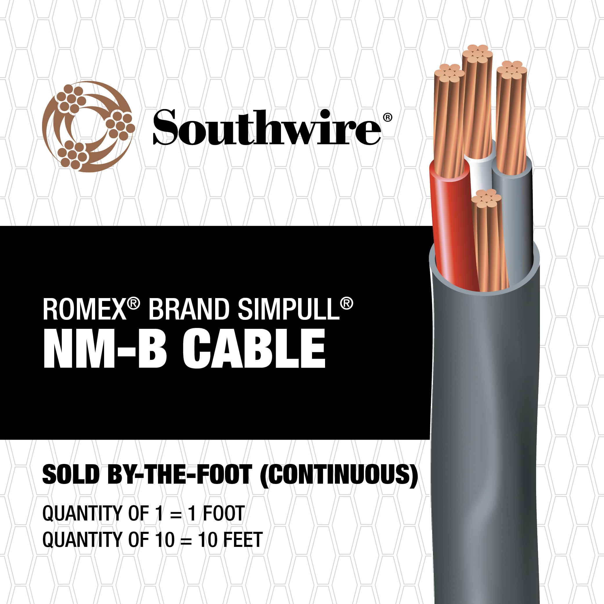 Southwire 4/3 Romex SIMpull Stranded Indoor Non-Metallic Wire (By-the-foot)  in the Non-Metallic Wire department at