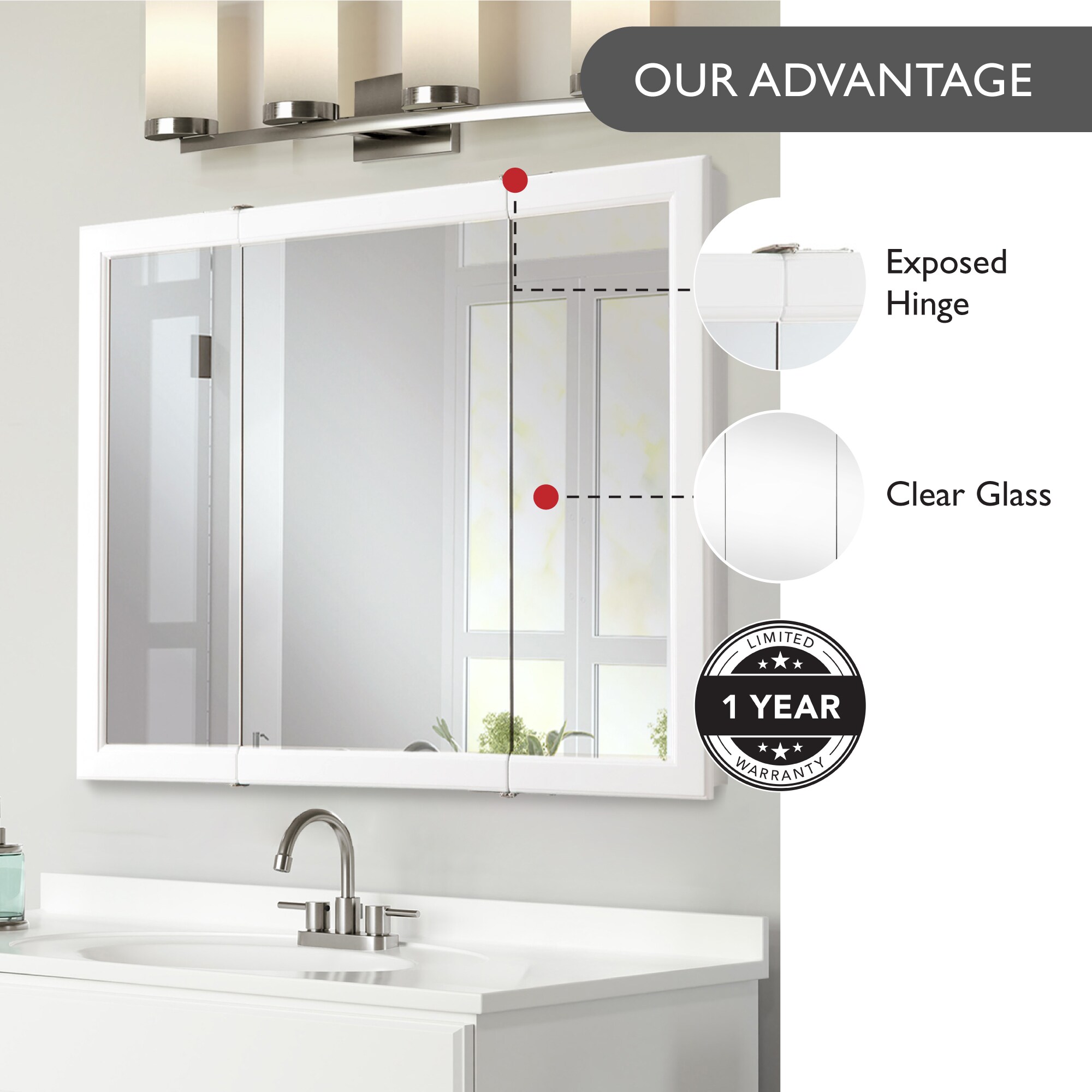 Design House 545103-WHT Bathroom-Medicine-Cabinets - View #3