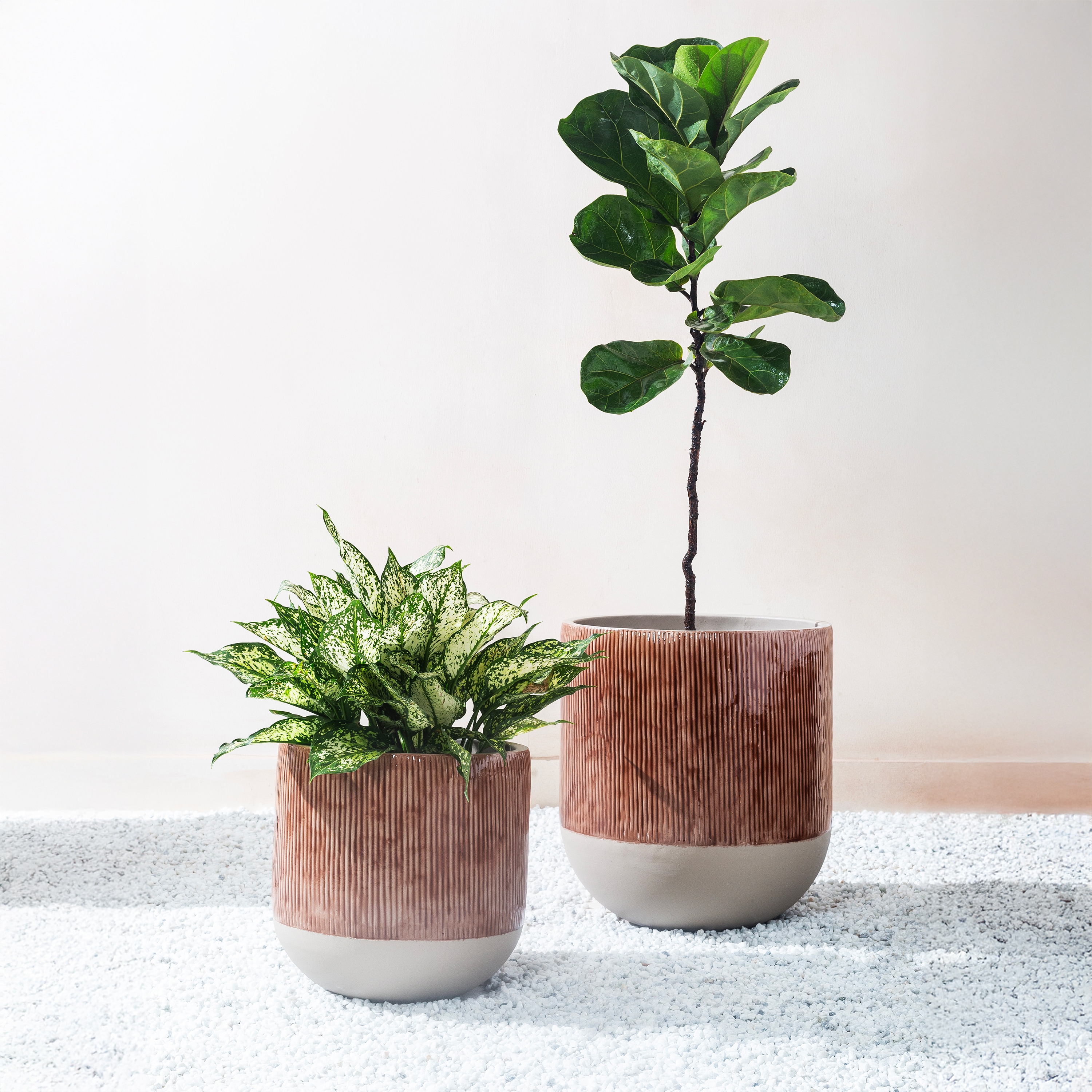 Fab Habitat 657814903302 2 -Pack Round 16-in W x 17-in H x Multiple colors/finishes Metal Contemporary/Modern Indoor/Outdoor Planter