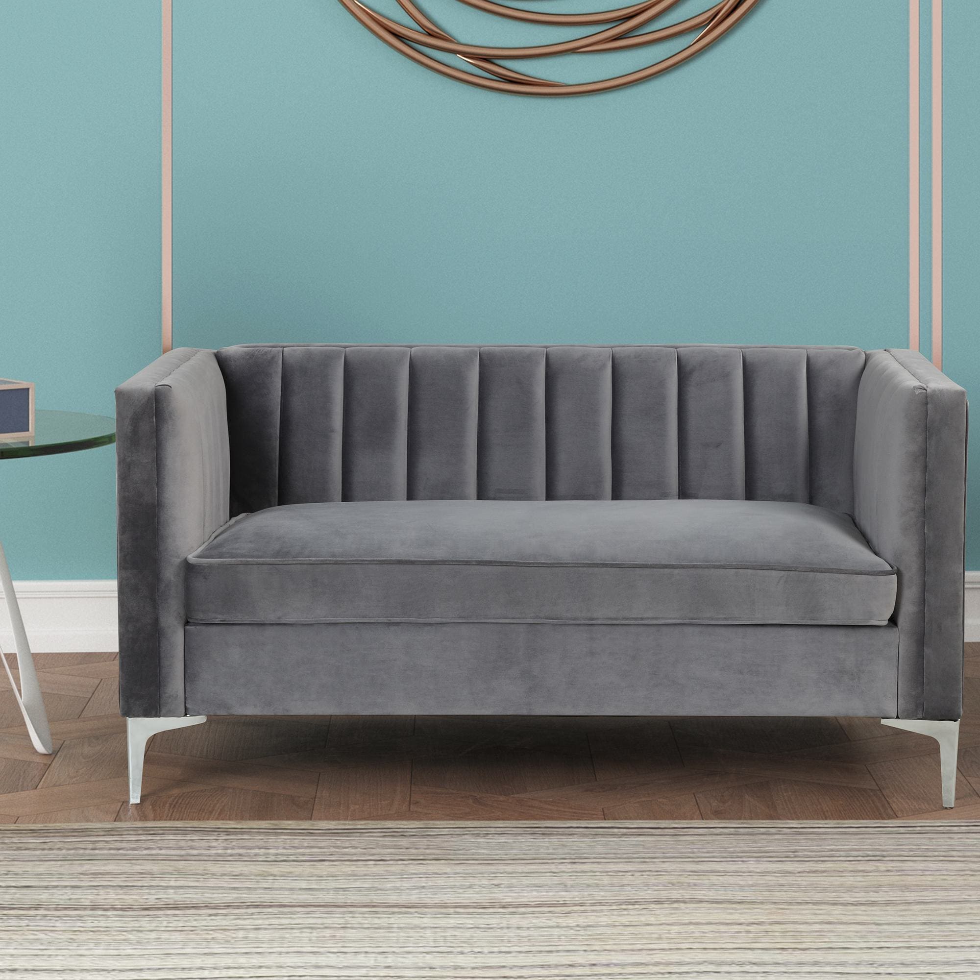 FARATI 8605-GREY-2 55-in Modern Gray Loveseat