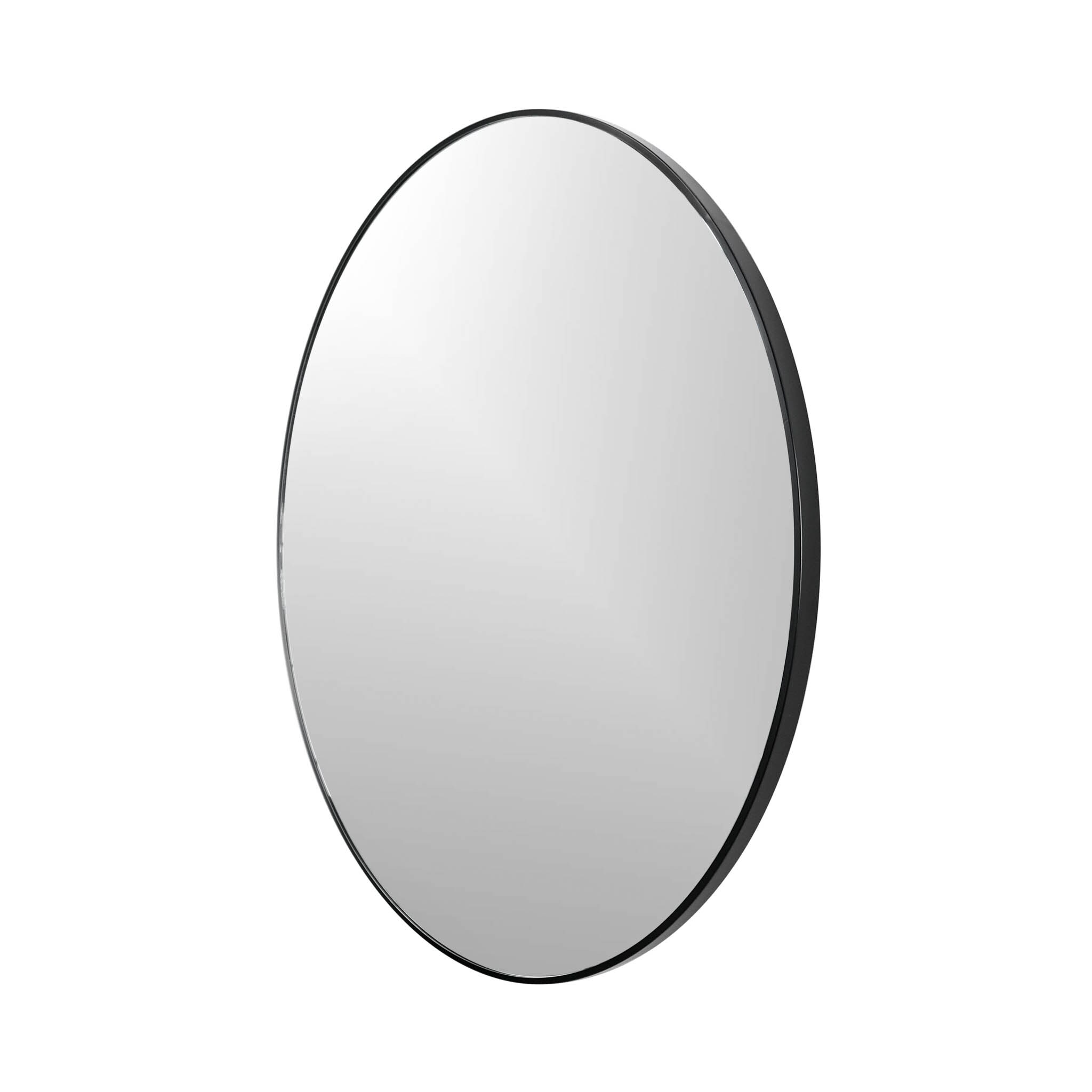 24-in W x 30-in H Oval Black Framed Wall Mirror KM867-BLACK-2430 at ...