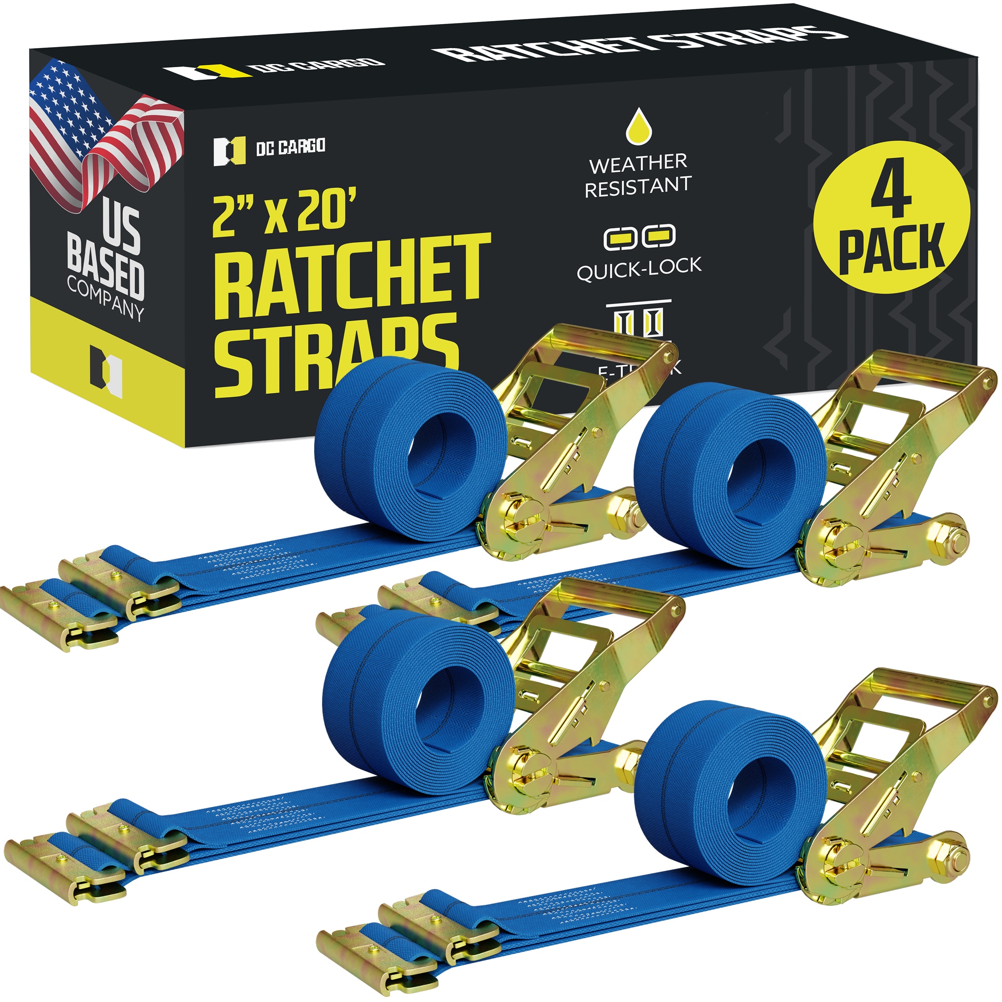 DC Cargo 220RSEF-4 2-in x 20-ft Tie Down 3000-lb Break Strength