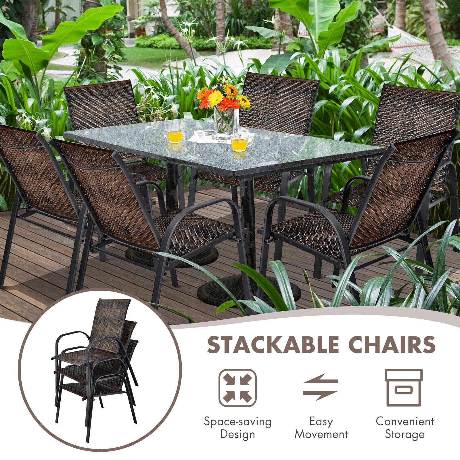 WELLFOR TDG10511CF-6 Patio-Chairs - View #5