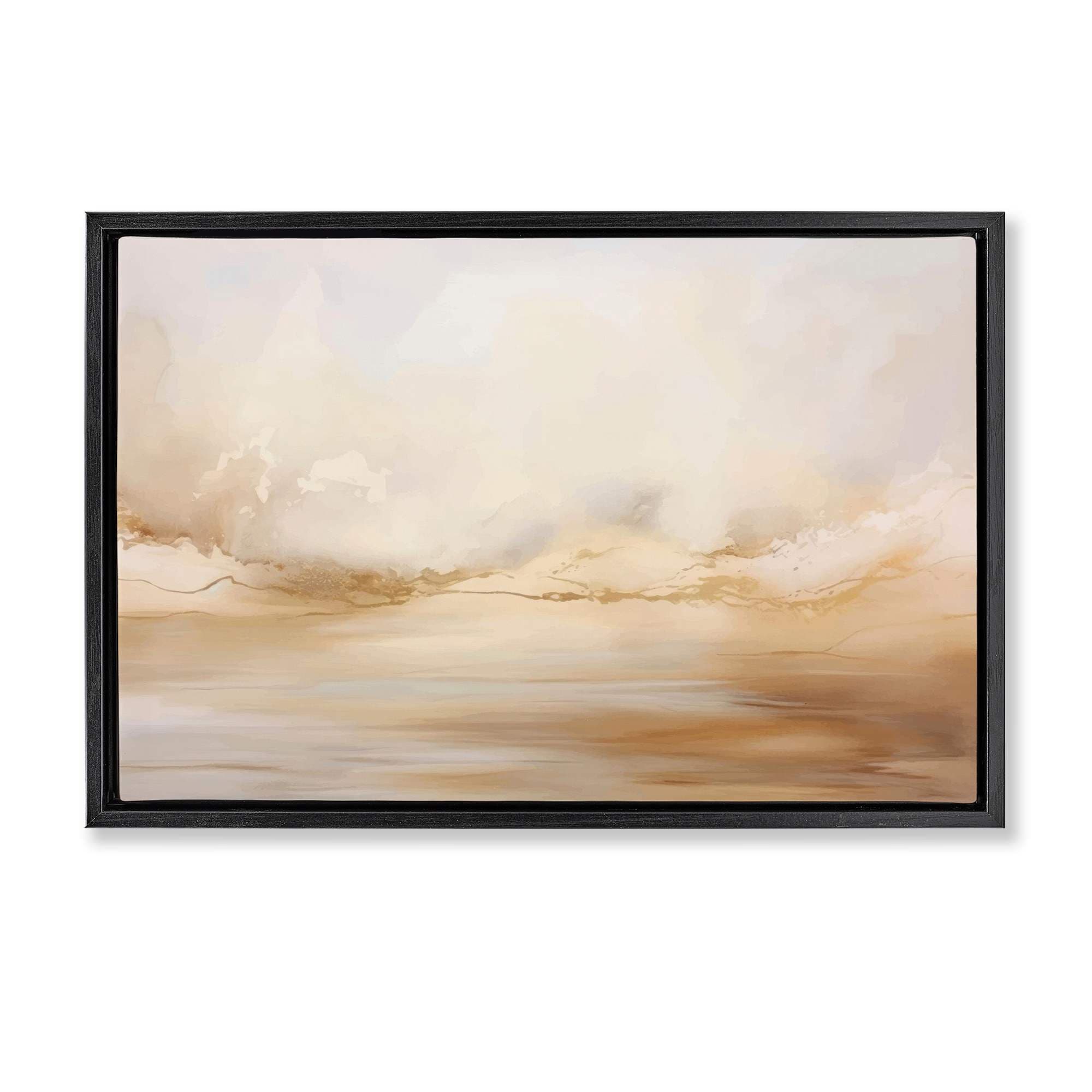 Stupell Industries BT-856-FFB-20X30 Neutral Abstract Horizon Line Black Framed Floater Canvas Wall Art By LSR Creative Studio 31 x 21