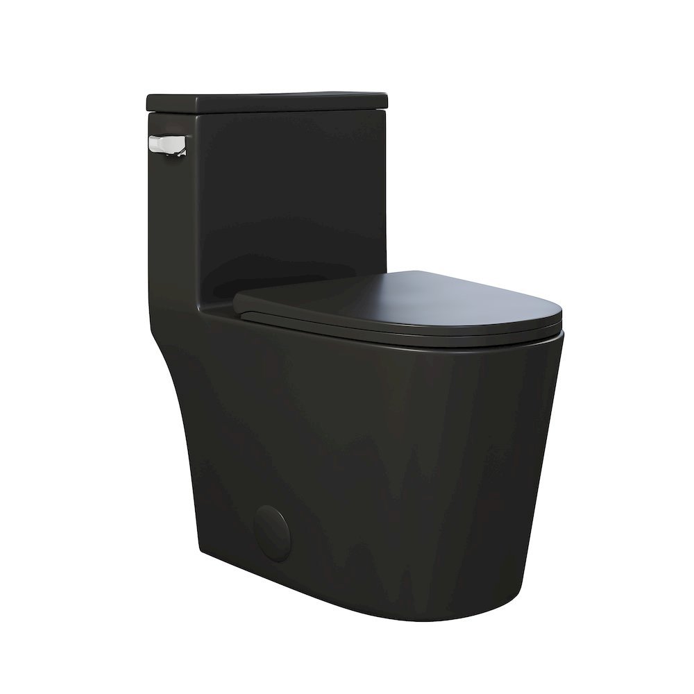 Swiss Madison - Dreux One-Piece 12 Rough-in 1.28 GPF Left Flush Elongated Toilet in Matte Black