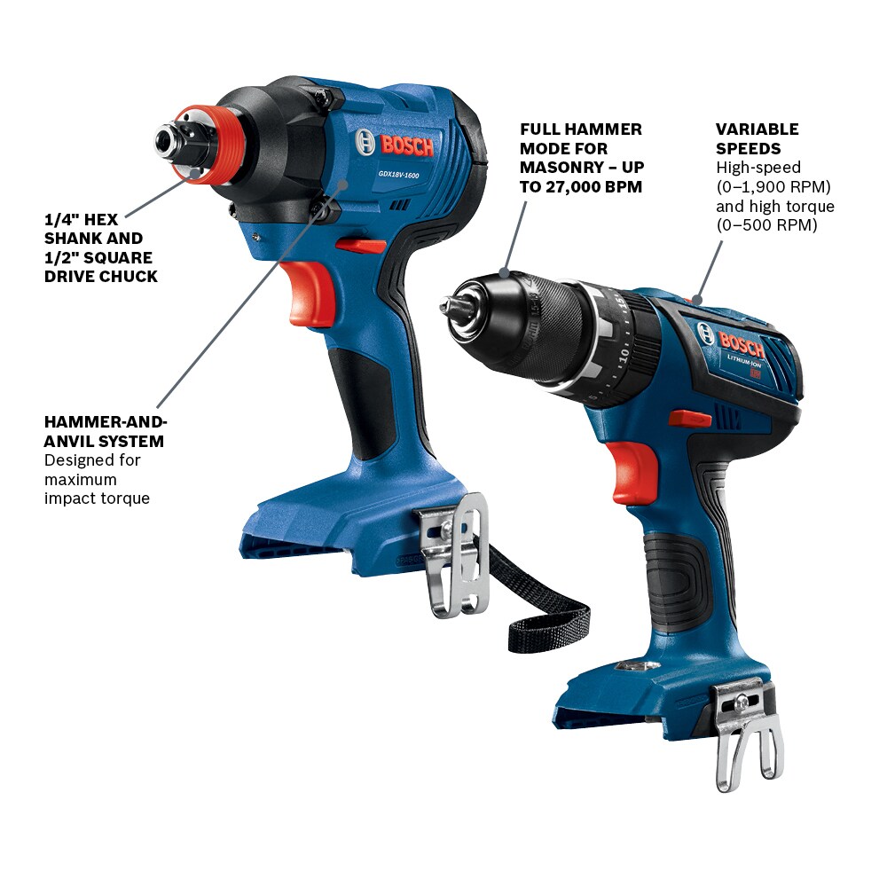 Bosch 2-Tool Power Tool Combo Kit with Soft Case (Li-ion Batteries