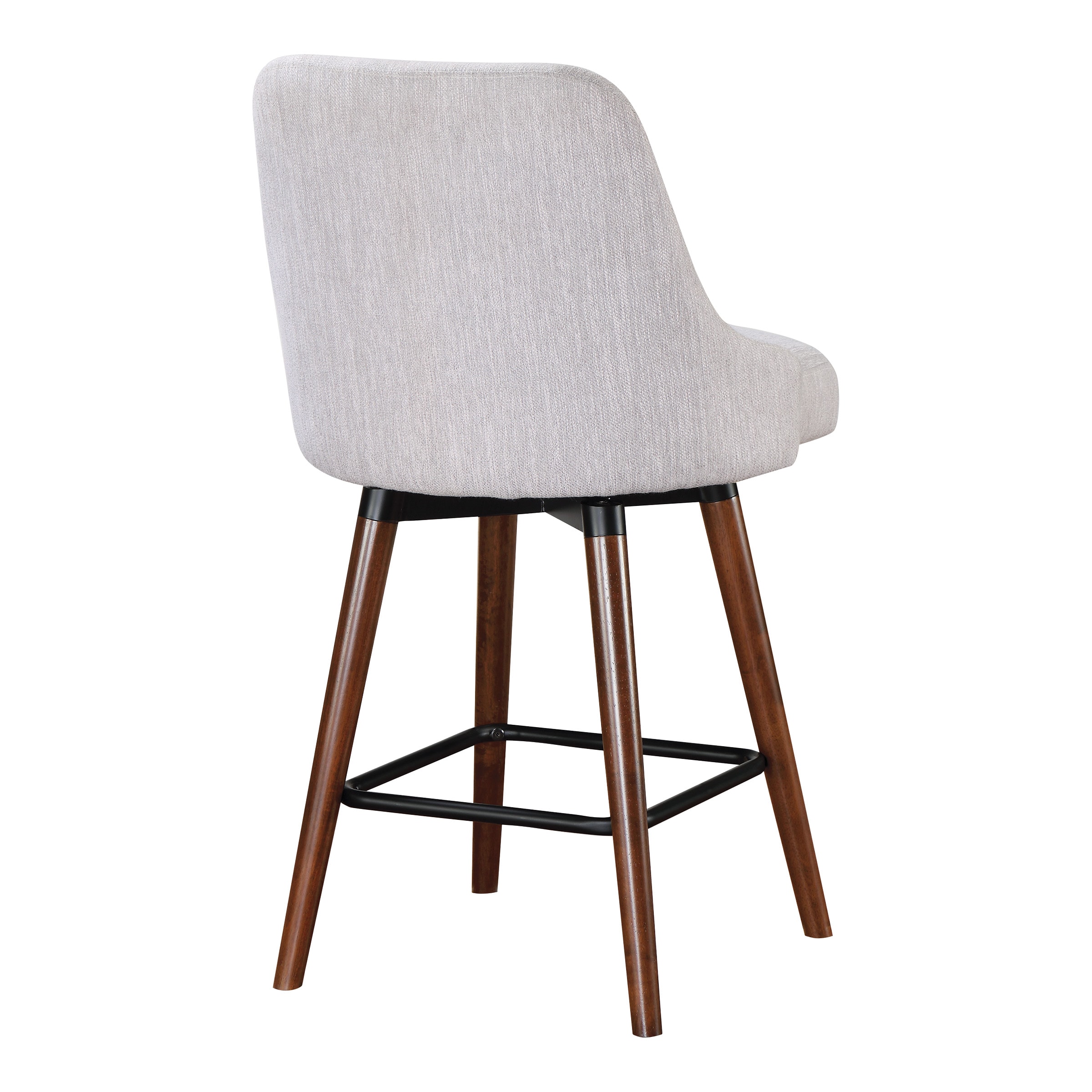 Bagford 26" Gray Swivel Counter Stool with Wood Legs