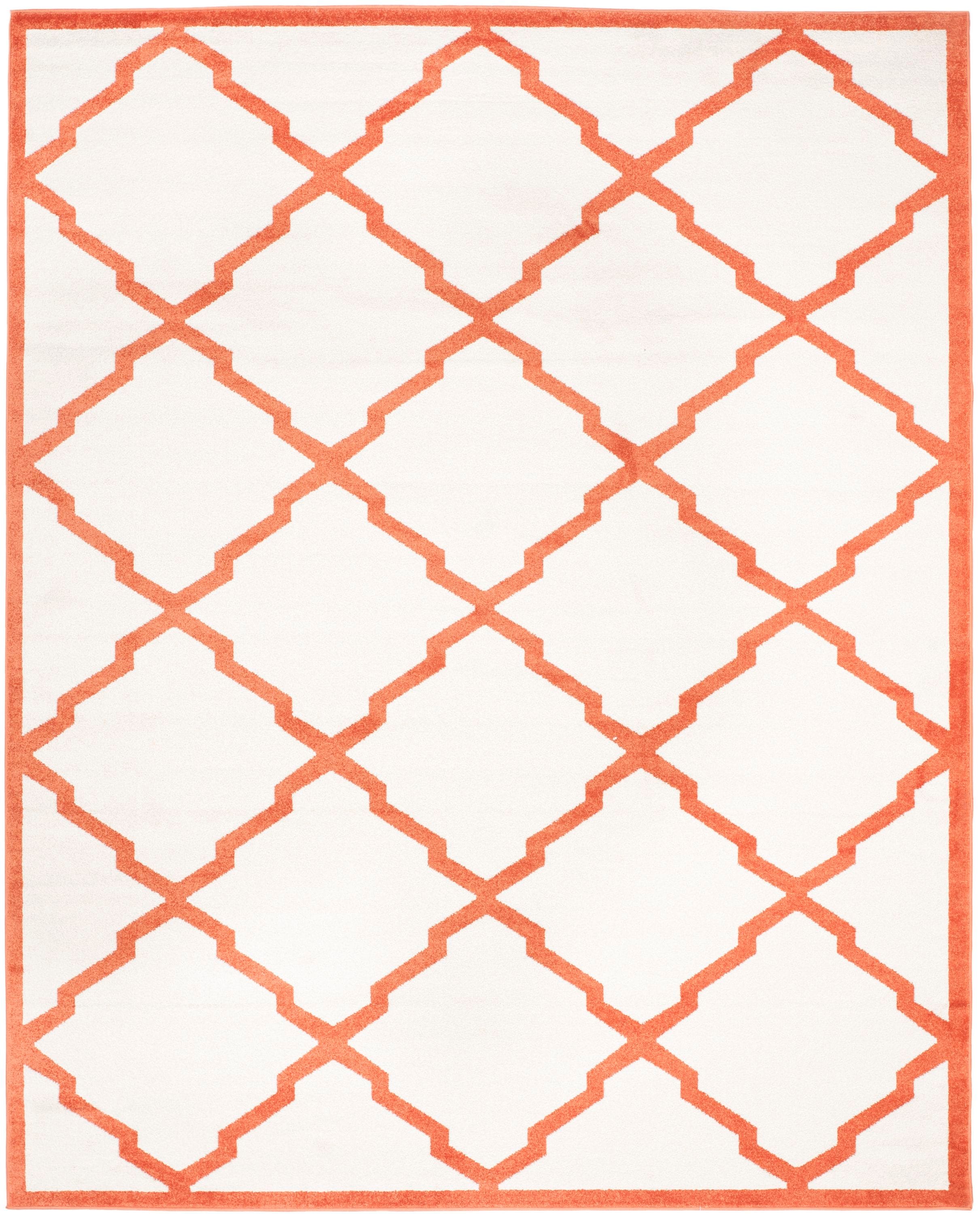 Safavieh AMT421F-8 Amherst Lowell 8 x 10 (ft) Loomed Synthetic Beige/Orange Rectangular Indoor Trellis Farmhouse/Cottage Area rug