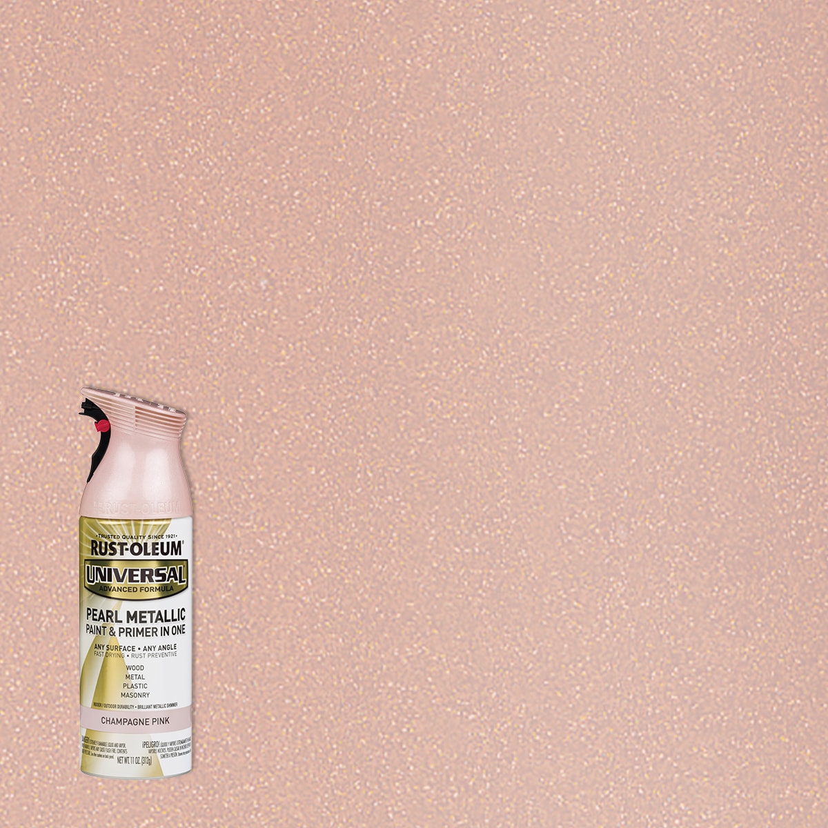 Rust-Oleum 301537 Universal Gloss Champagne Pink Pearlescent Spray Paint and Primer In One (NET WT. 11-oz)