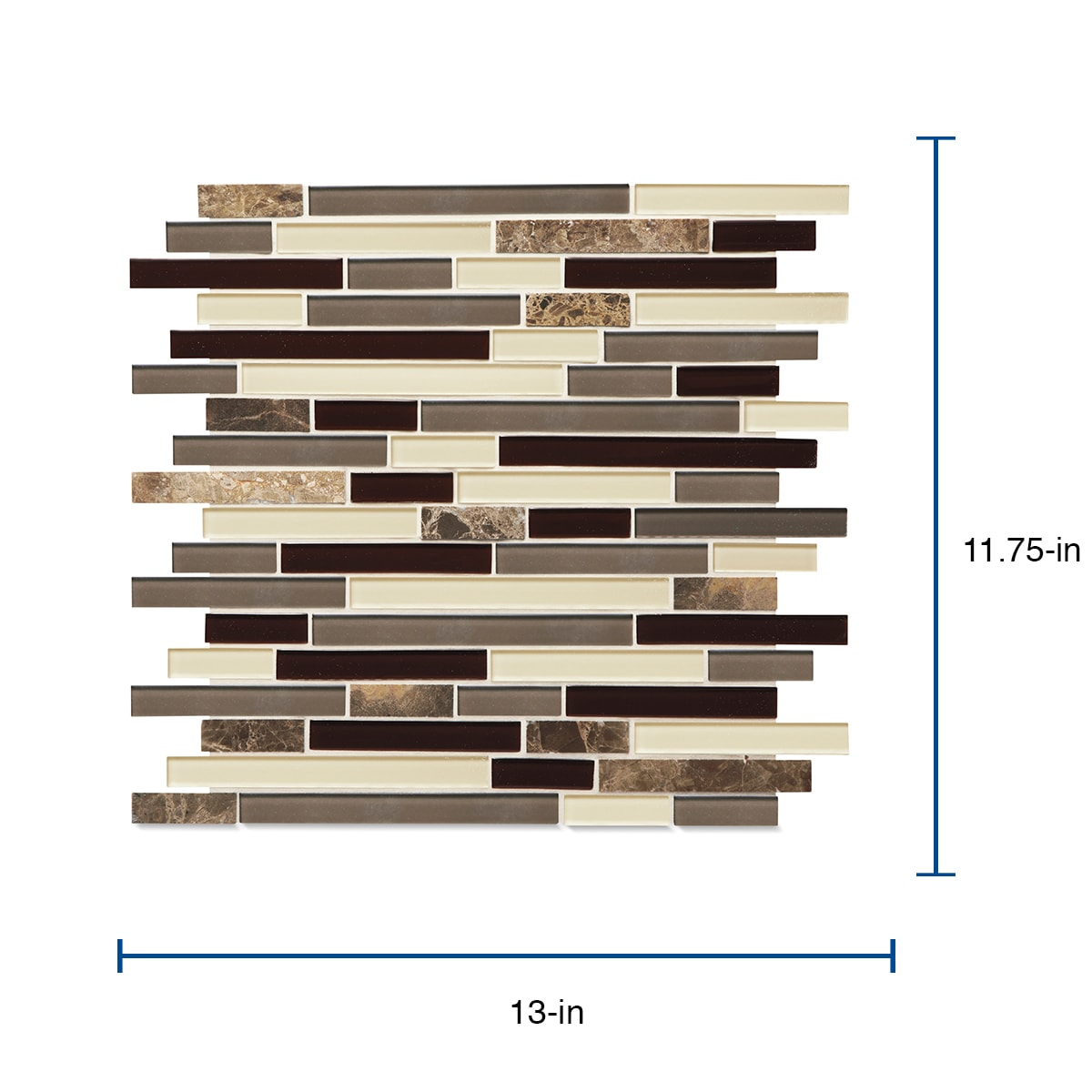 American Olean Mosaic Chateau Emperador 12-in x 12-in Glossy Glass ...