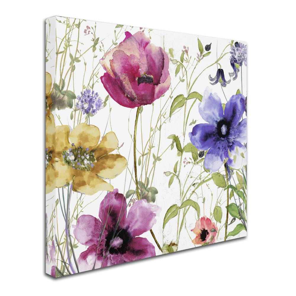 Trademark Fine Art Framed 14-in H x 14-in W Floral Print on Canvas in ...