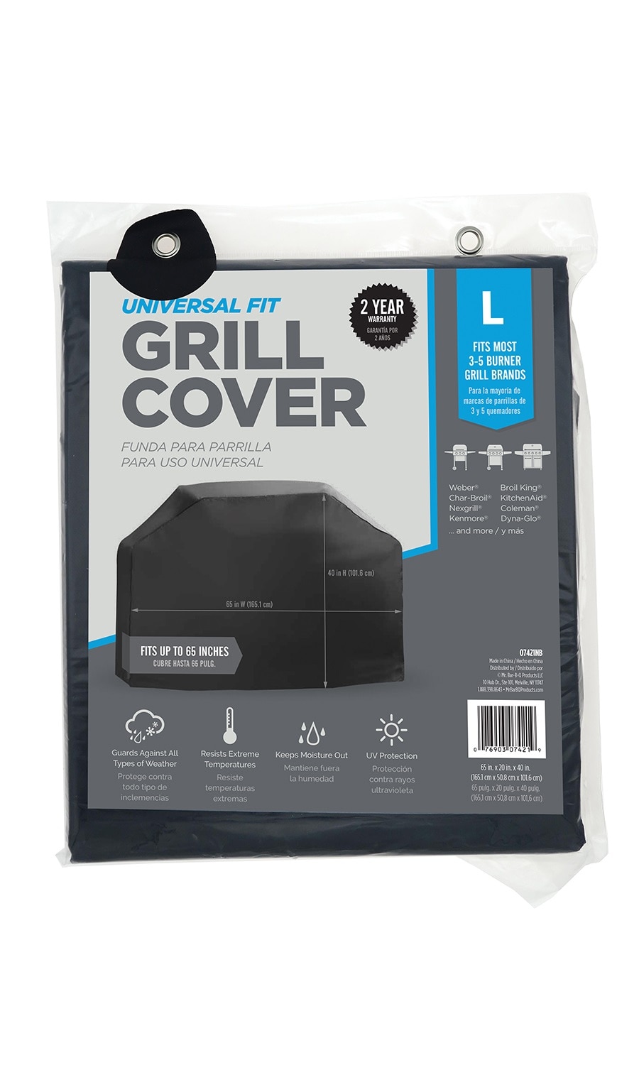 Universal 07421NB 20-in W x 40-in H Black Fits most Cover