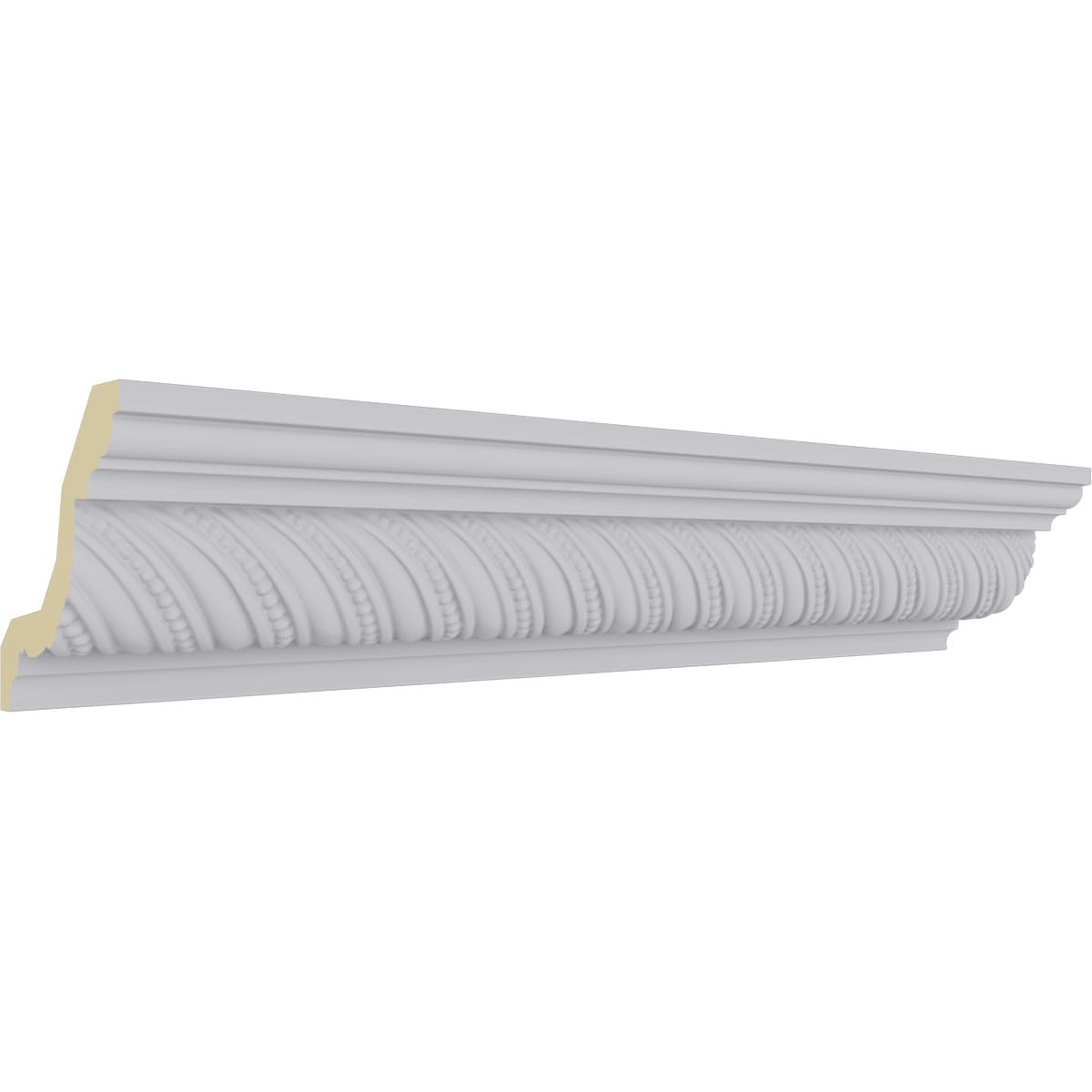 Primed White Beaded Rope Polyurethane Crown Moulding