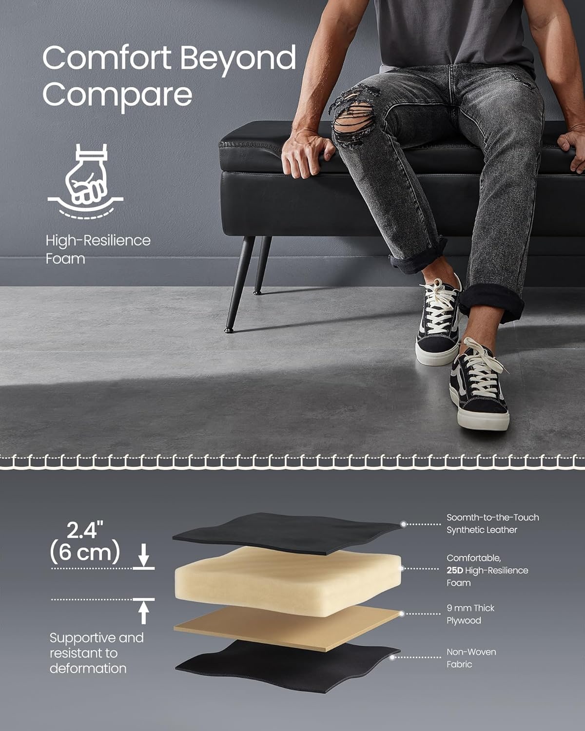 SONGMICS HOME LOM074B01 Indoor-Ottomans - View #2