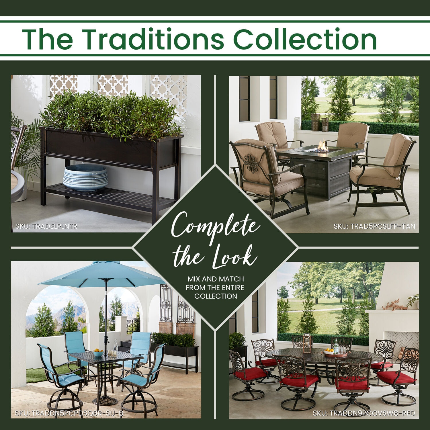 Hanover TRADCFTBL Patio-Tables - View #4