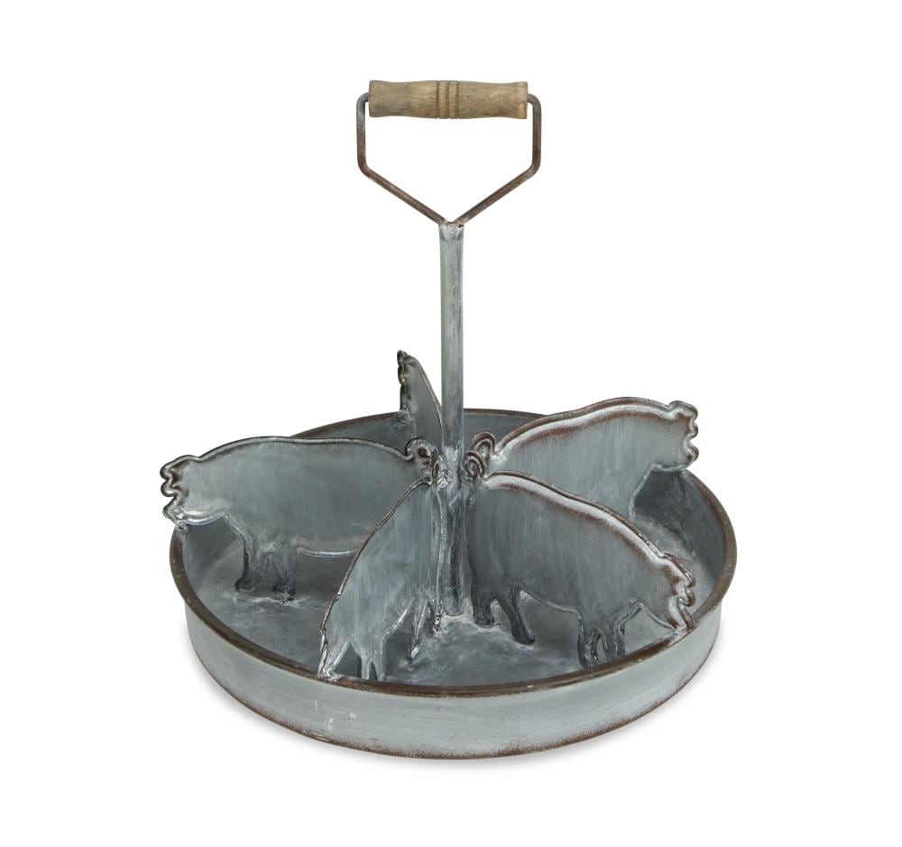 Cheung's 5193 Trays and Caddies 12.5-in x 12.5-in Gray 5 Divided Round Serving Caddy