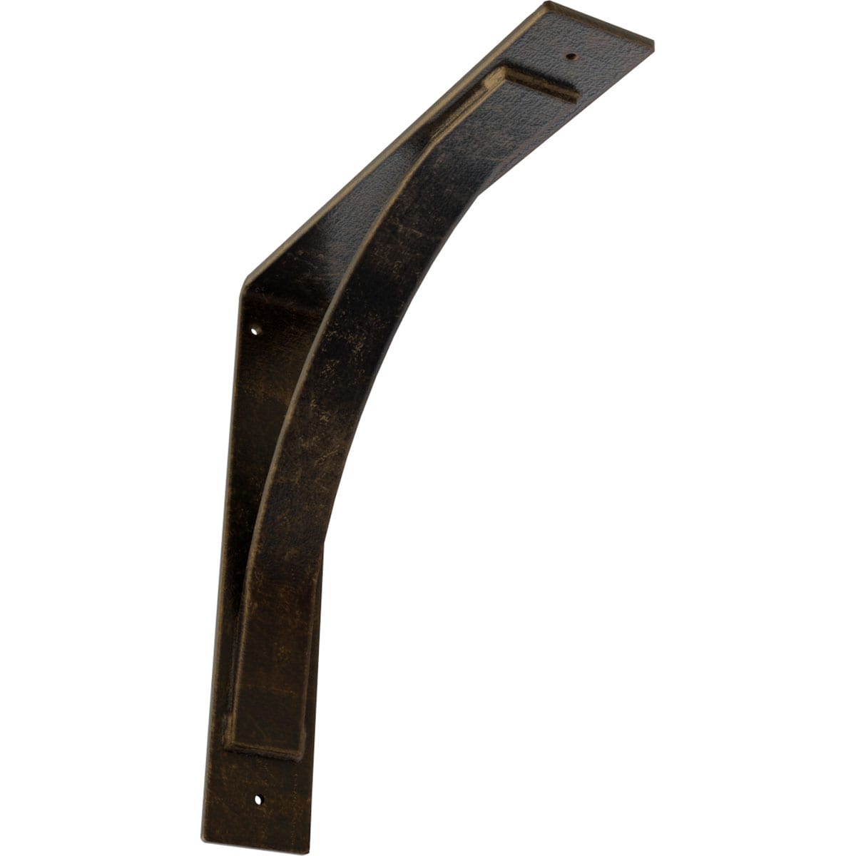 Ekena Millwork BKTM03X16X16MOABS Morris Morris 16-in x 3-in x 16-in Antique brass Steel Mounting bracket
