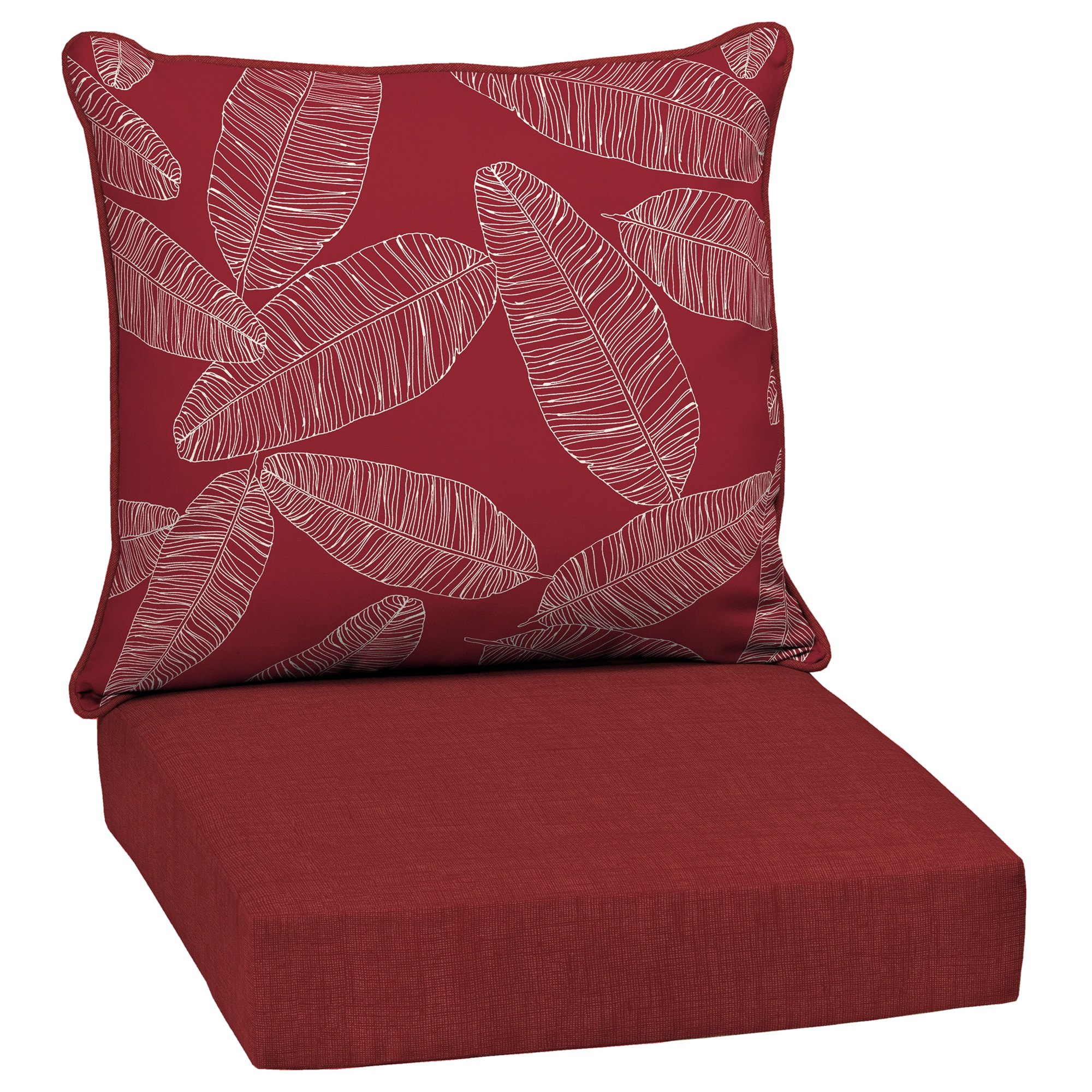 Leala Texture Deep Seat Outdoor Cushion Set Moss - Arden Selections
