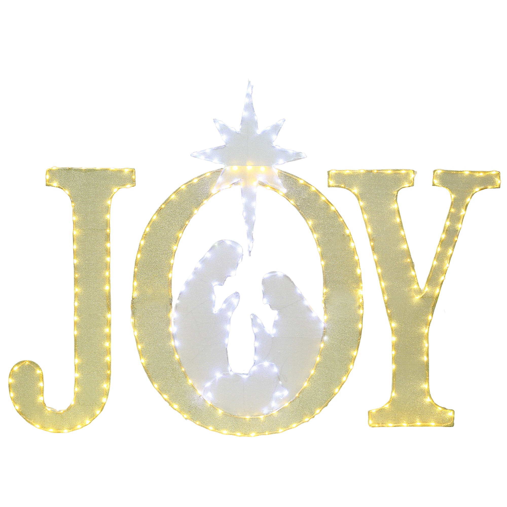 Starfree HOXSOD0201GLD-HI 49.01-in Hanging Joy Yard decoration with White LED Lights