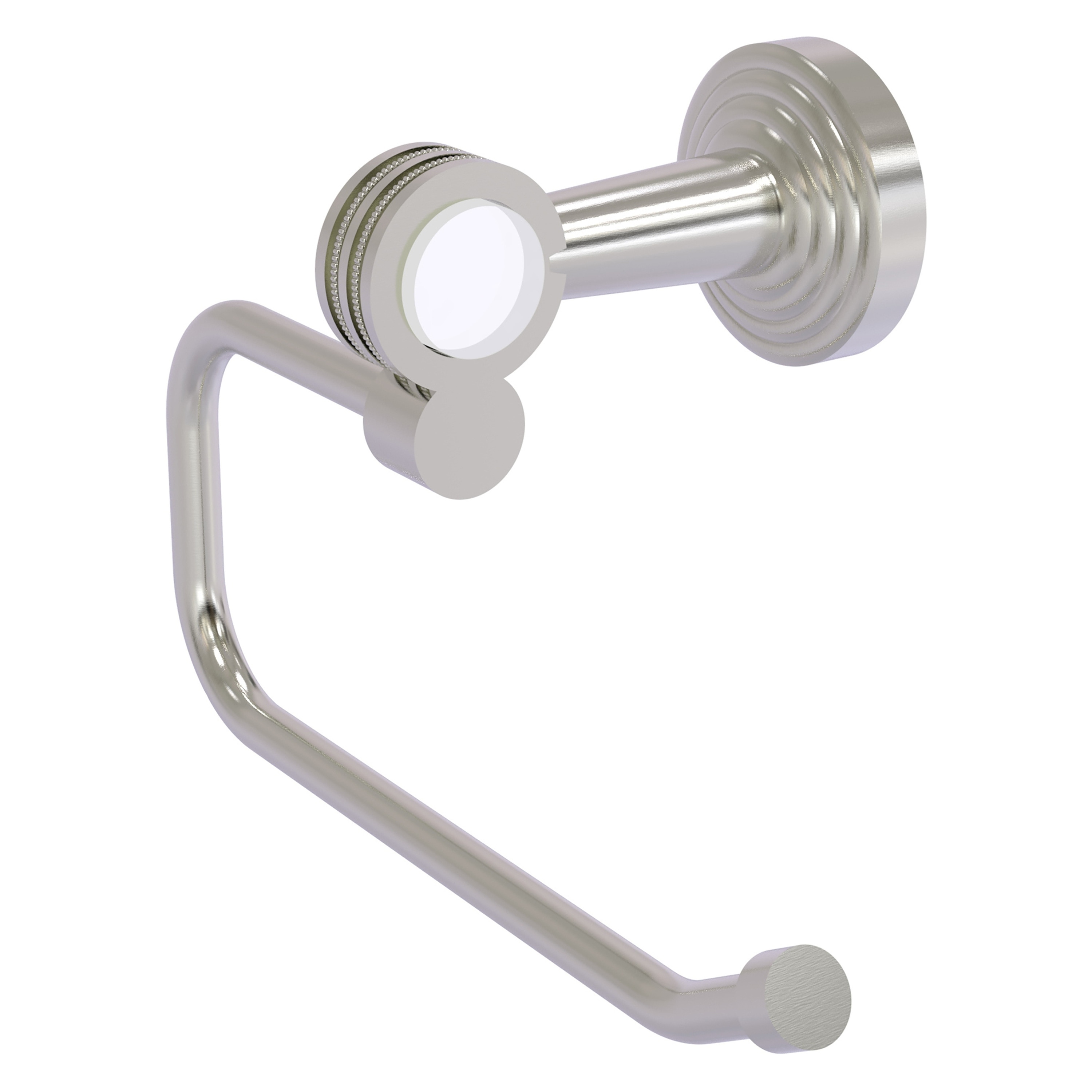 Allied Brass PB-24ED-SN Pacific Beach Satin Nickel Wall mount Single post Toilet Paper Holder 1 -Rolls