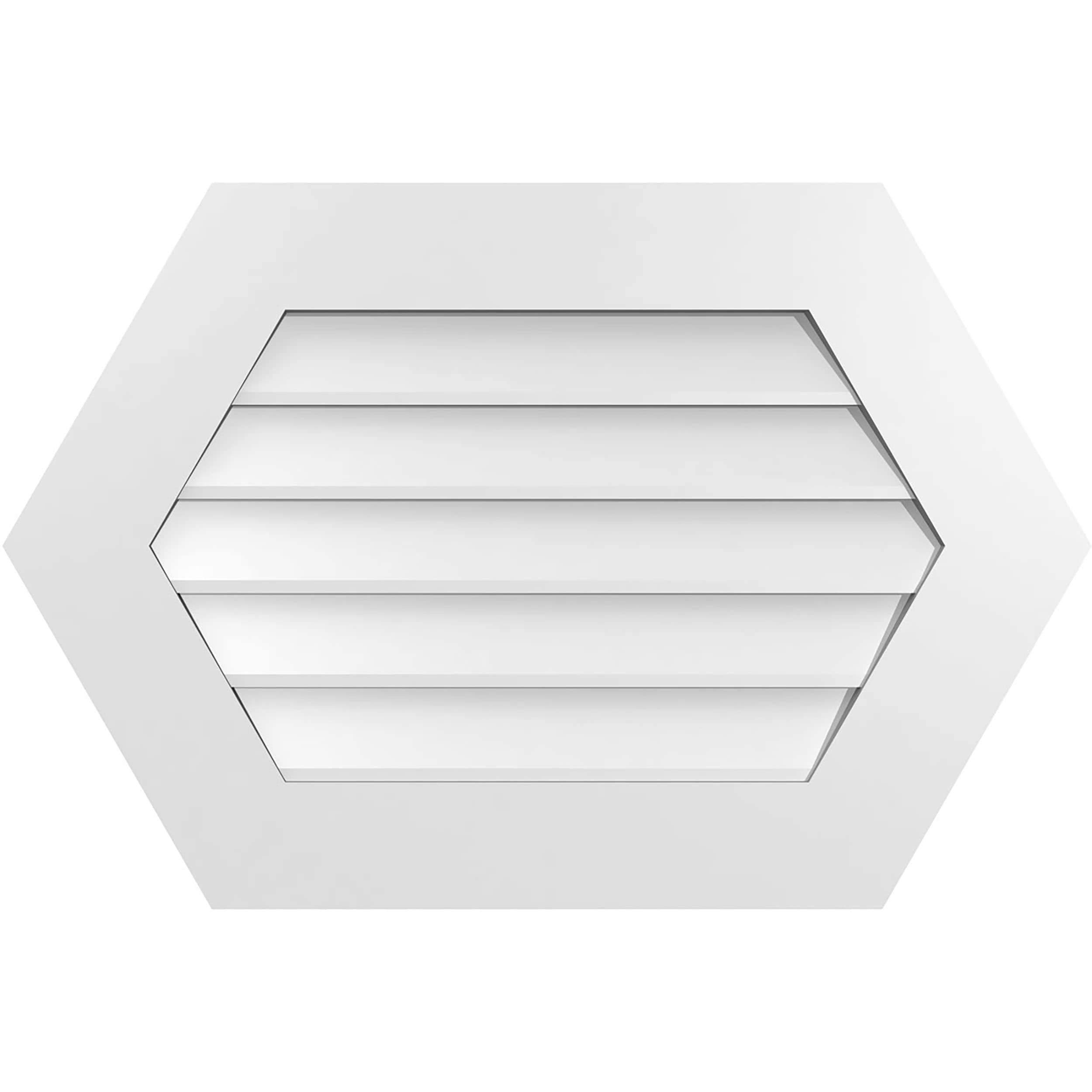Ekena Millwork GVPHP30X2001SN 30-Inches x 20-Inches Off-white Peaked PVC Gable Louver Vent