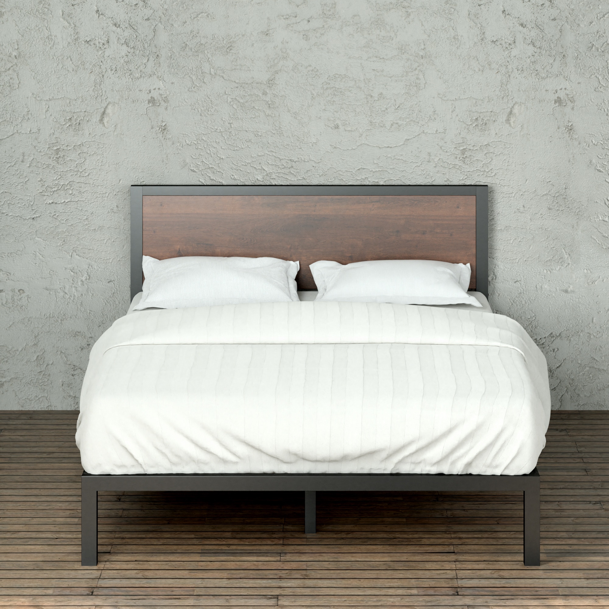 Zinus SPI-BMBJ-12Q Dark Brown Queen Metal Platform Bed