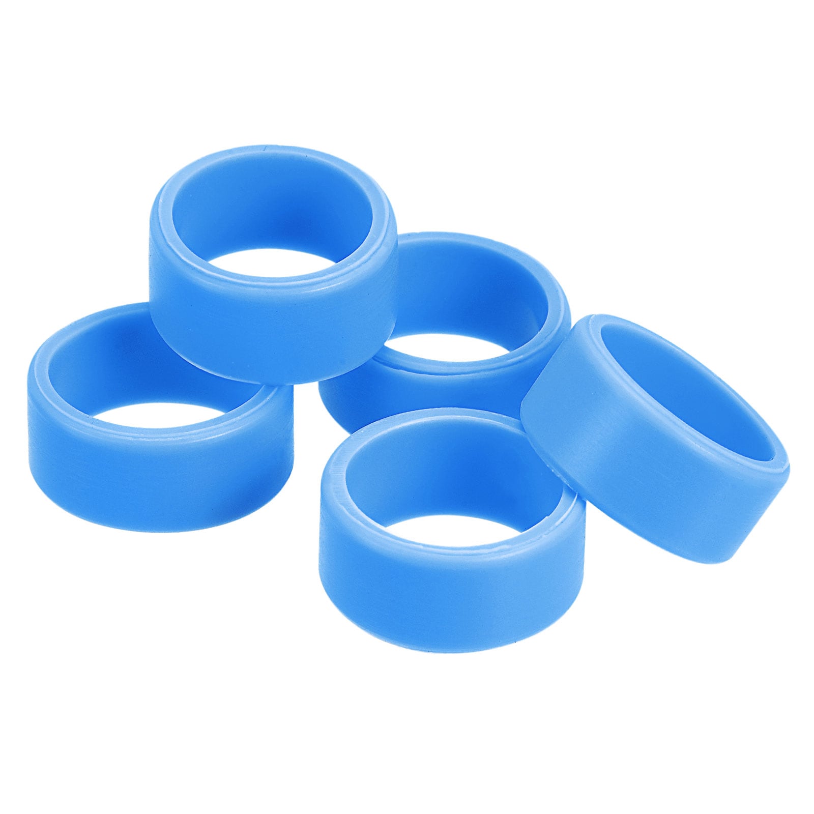 Unique Bargains Silicone Rubber Bands Rings Non-slip 1 Inch Flat Width 18mm ID Blue for Wrapping Paper Cord Wraps Bundle 5pcs #S26042300UX3959
