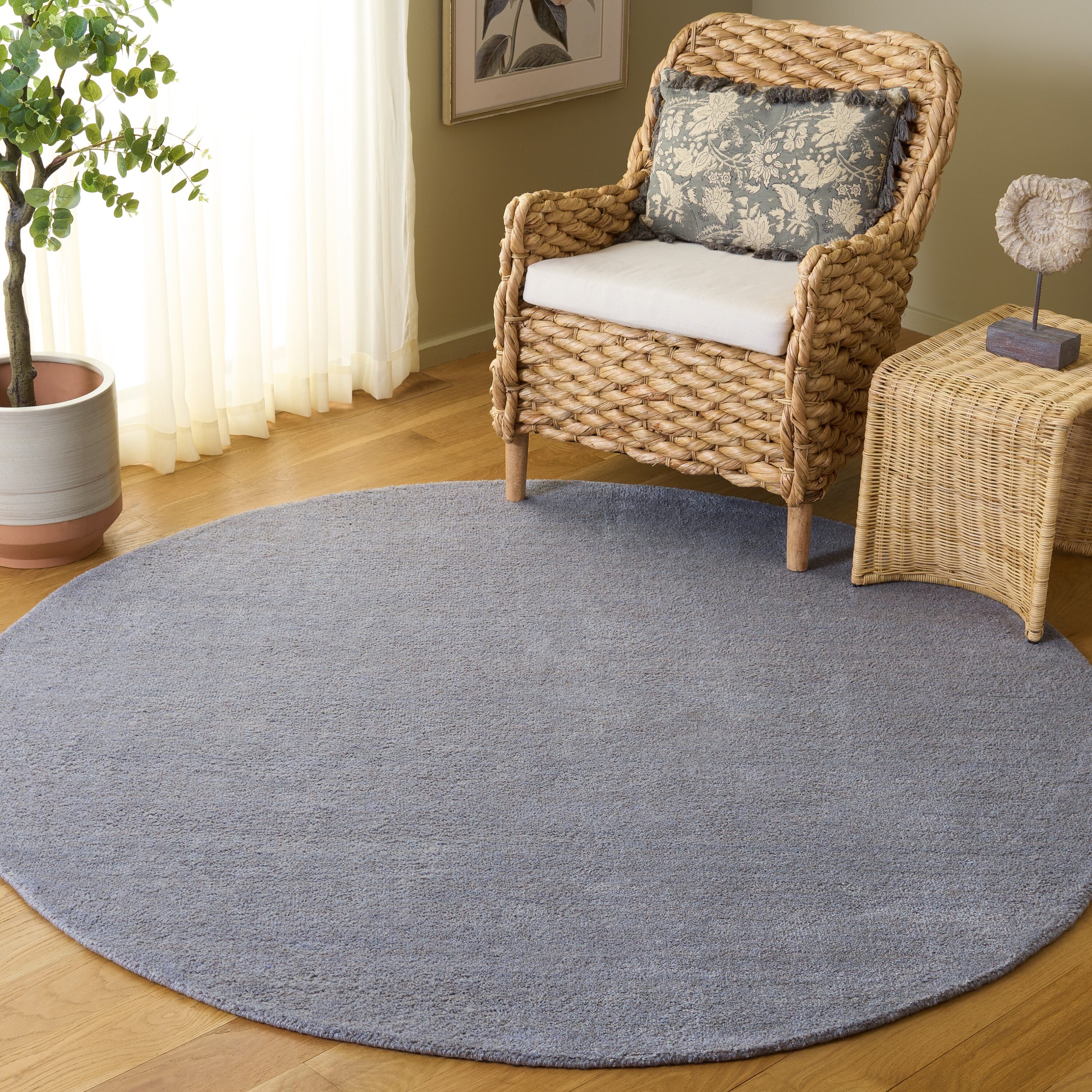 Himalaya 610 Gray Solid / Tonal 6ft x 6ft Round Rug