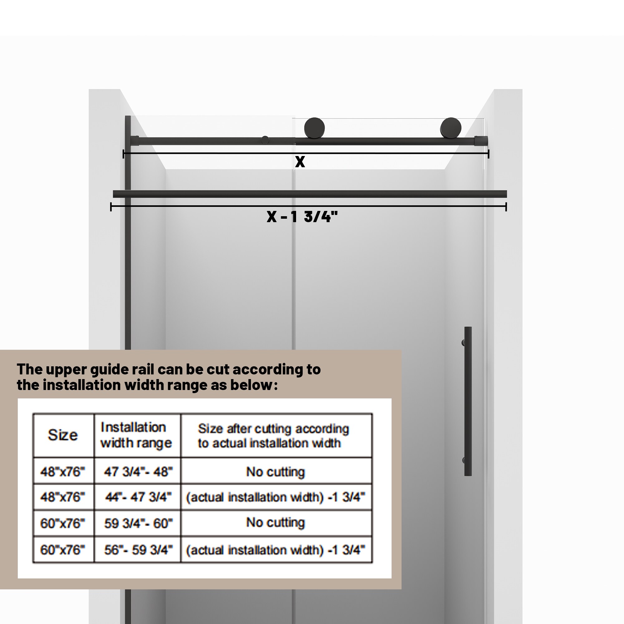 CASAINC CA-LBD6-4876MB Shower-Doors - View #8