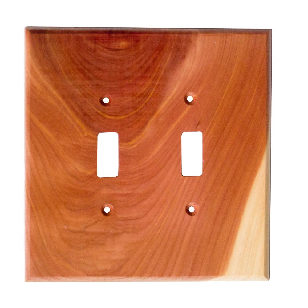 Sierra Lifestyles 682172 2 -Gang Specialty Size Tennessee Aeromatic Cedar Wood Indoor Toggle Wall Plate