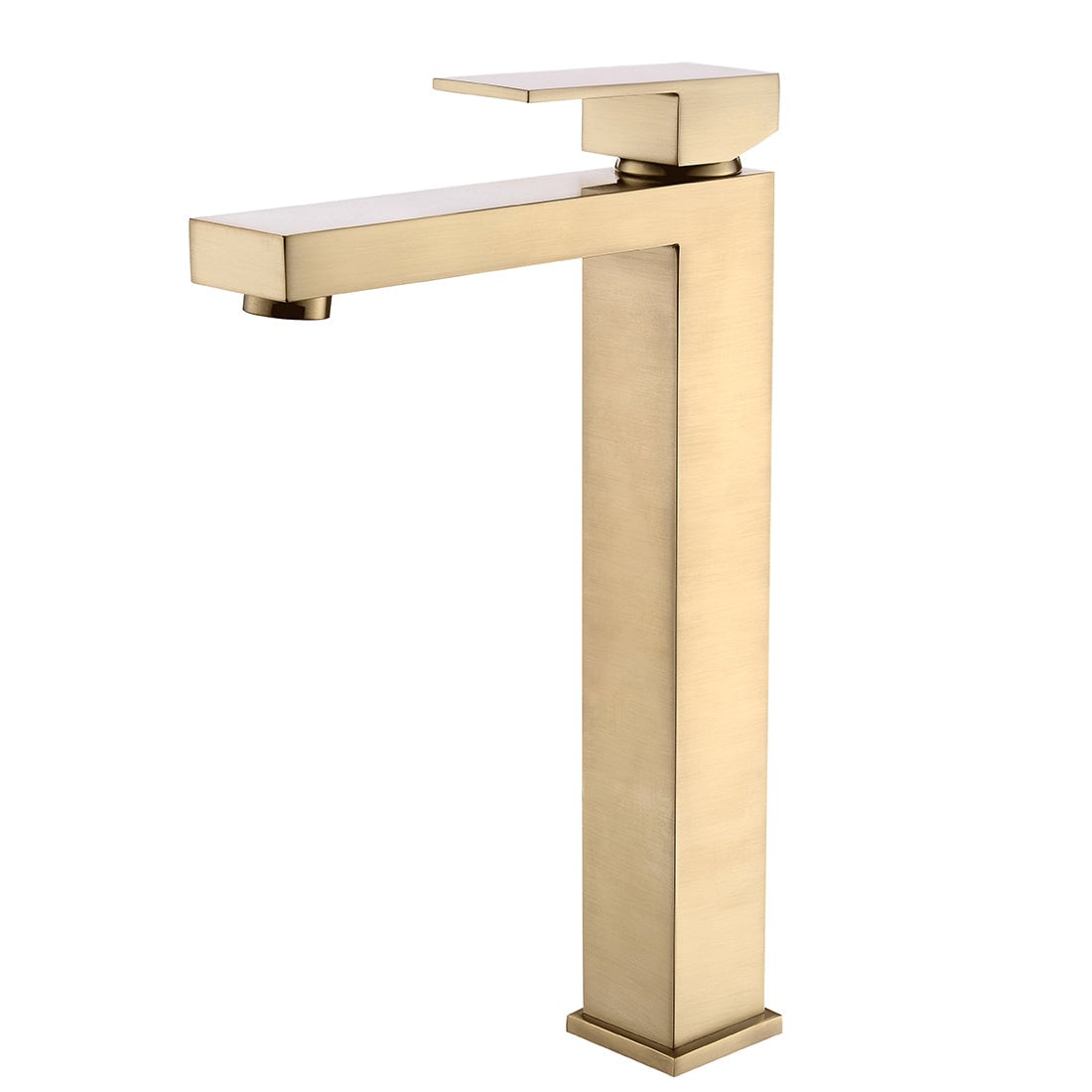 Boyel Living BM2181NG-2 Single Handle Single Hole Tall Bathroom Faucet Brushed Gold with Supply Lines Modern Durable Easy Install
