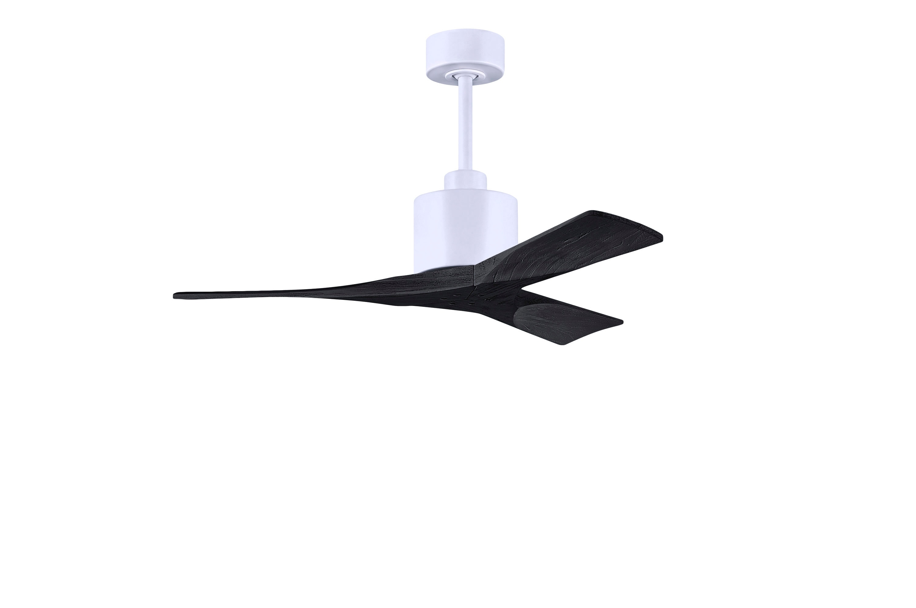 Matthews Fan Company NK-MWH-BK-42 Nan 42-in Outdoor Matte White with Matte Black Blades Ceiling Fan Without Light - Remote Included ( 3 -Blade )
