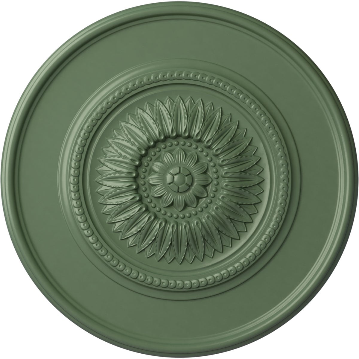 Ekena Millwork CM41FLAGF Large Floral 41.125-in W x 41.125-in L Painted Athenian Green Polyurethane Whole Ceiling Medallion