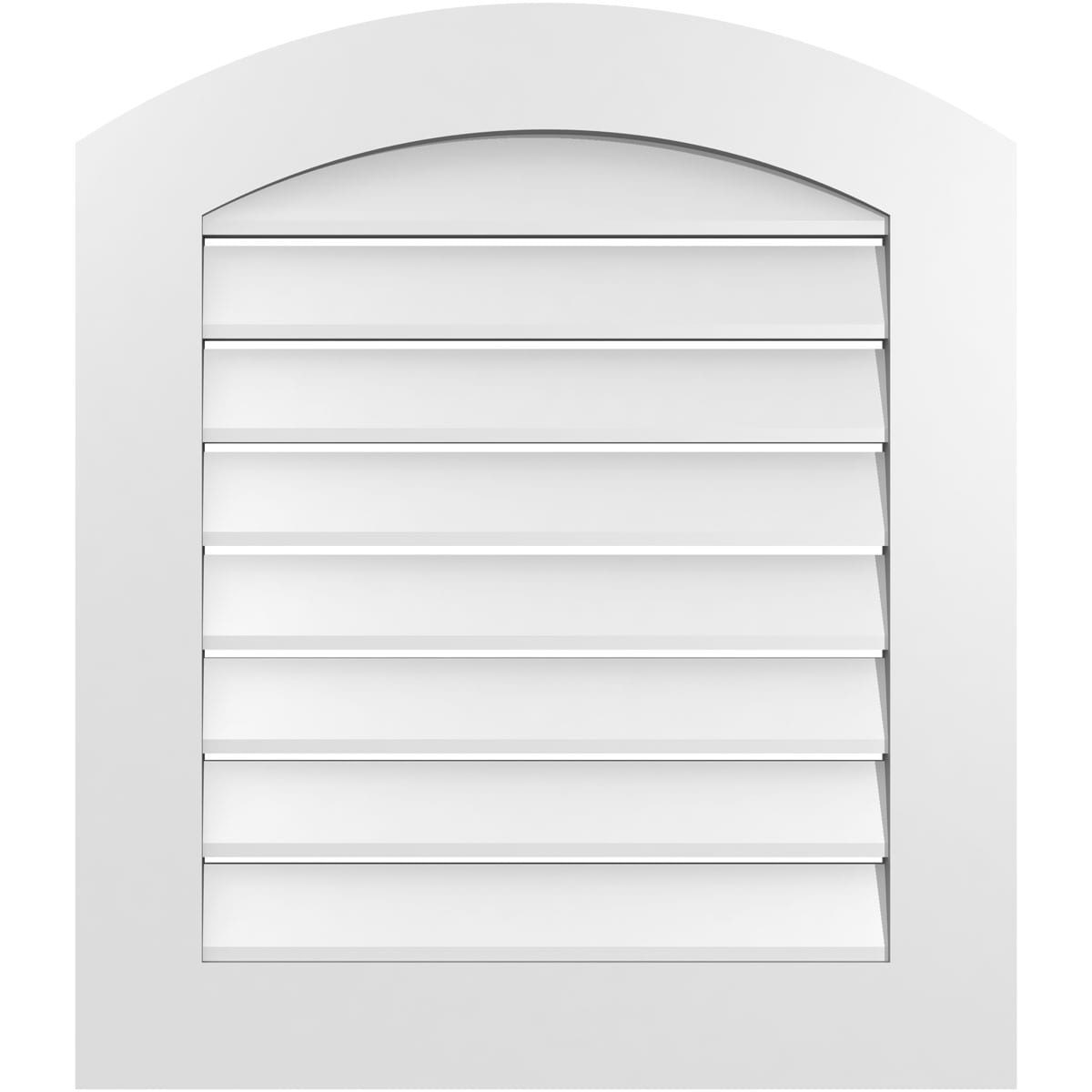 Ekena Millwork GVPAR26X3001SF 26-Inches x 30-Inches Off-white Round top PVC Gable Louver Vent