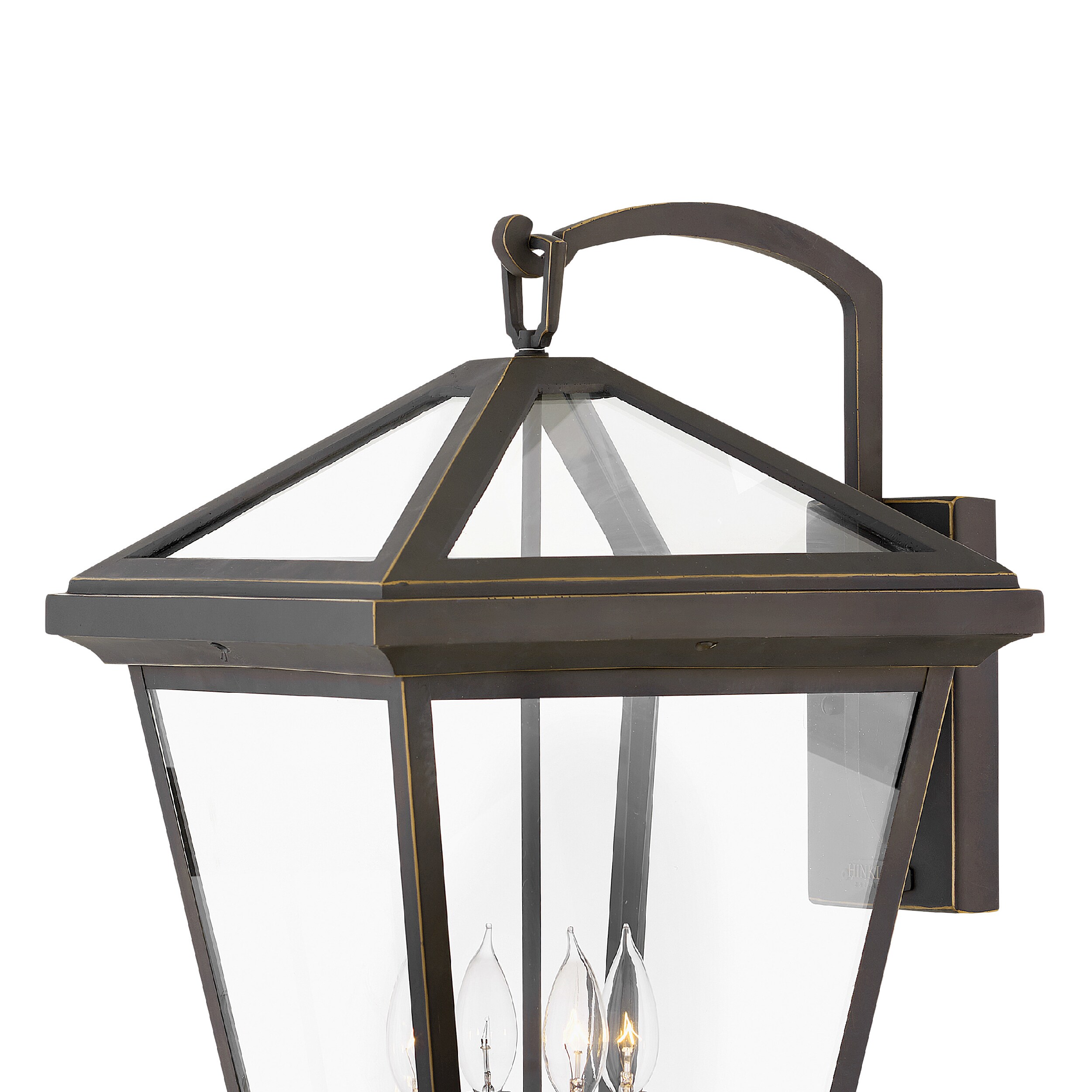 Elegant Oil Rubbed Bronze 4-Light Outdoor Wall Lantern with Clear Glass