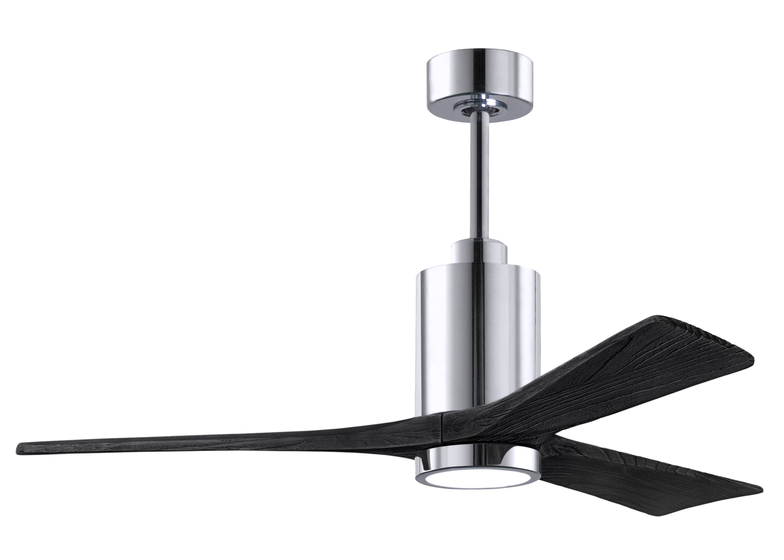 Matthews Fan Company Patricia-3 52-in Color-Changing Integrated LED Outdoor Polished Chrome with Matte Black Blades Ceiling Fan With Light – Remote Included ( 3 -Blade ) 3764439 Sansujyuku sansujyuku.com