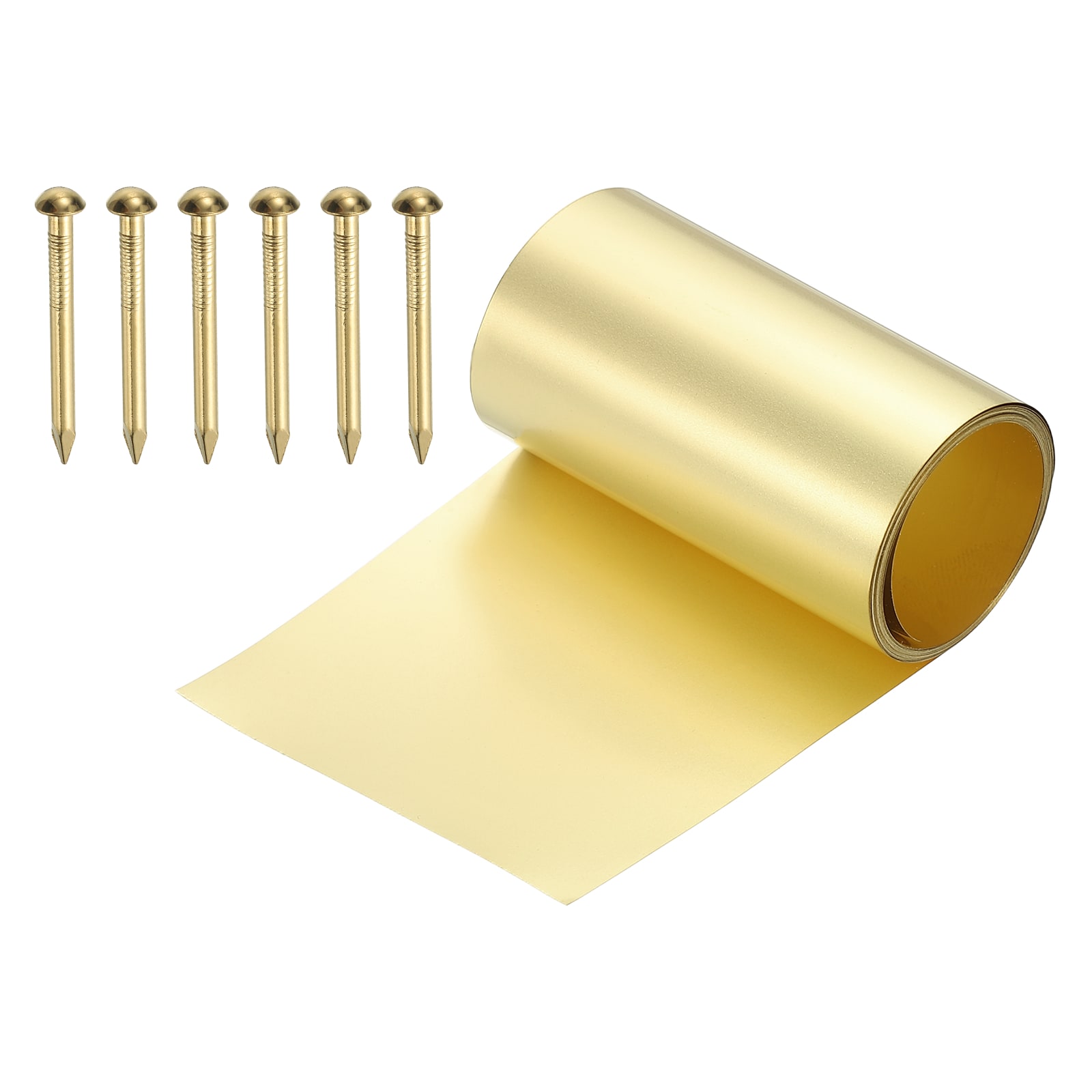 PATIKIL Metal Film Brass Foil Plate 38 Gauge x 2inch x 78inch H62 Metal Foil Plate Copper Strip Brass Roll for DIY Crafts Electrical Repairs DIY Projects Grounding Brassy(2inch Width)