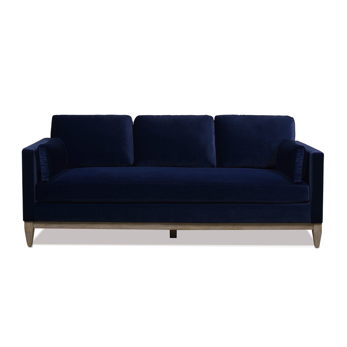 Jennifer Taylor Home 64110-3-V040 Knox 84-in Farmhouse Dark Navy Blue Velvet 3 -seater Sofa