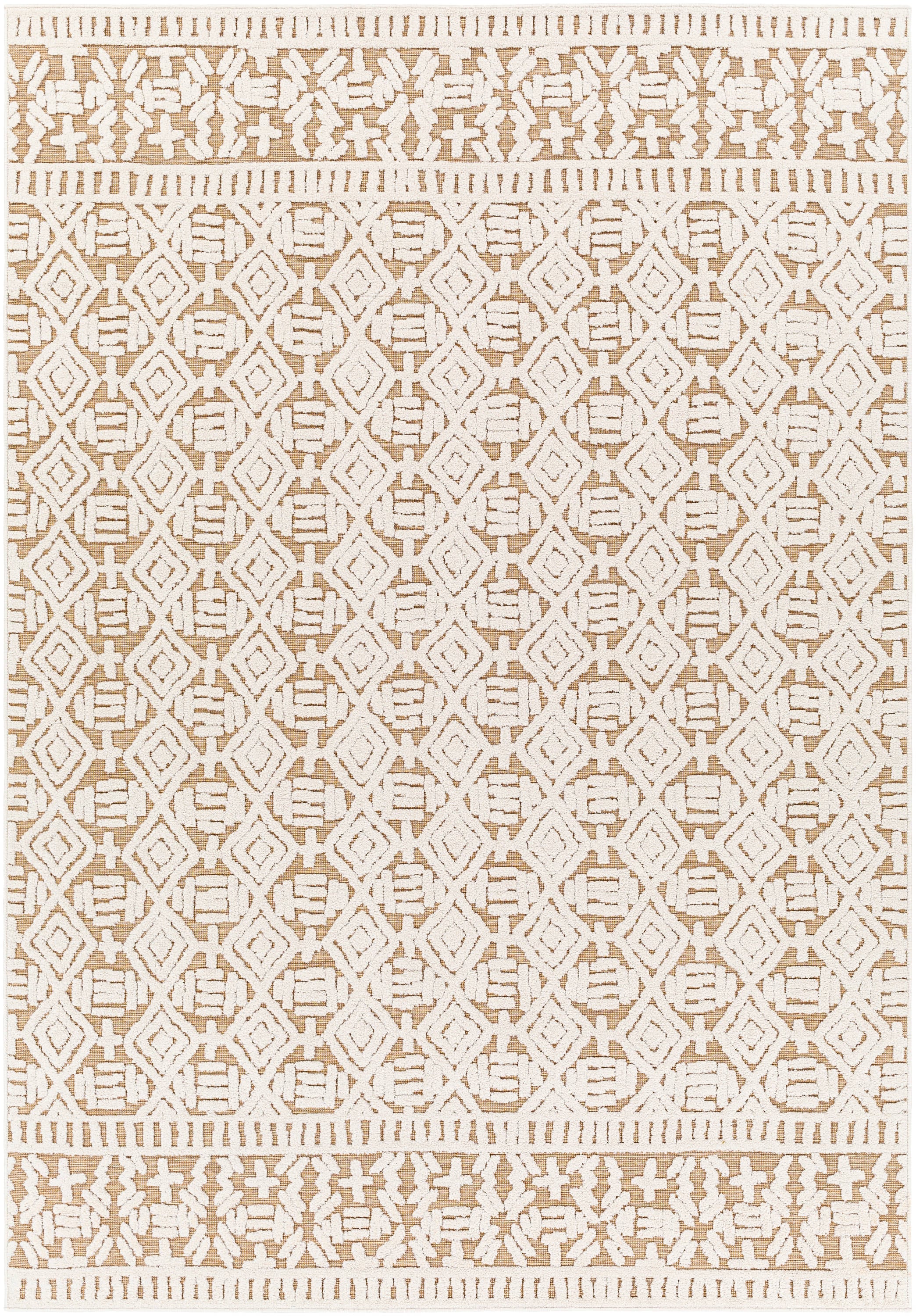 Livabliss GWC2326-2211 Greenwich 2 x 3 (ft) Polypropylene Tan Rectangular Indoor/Outdoor Tribal Global Area rug