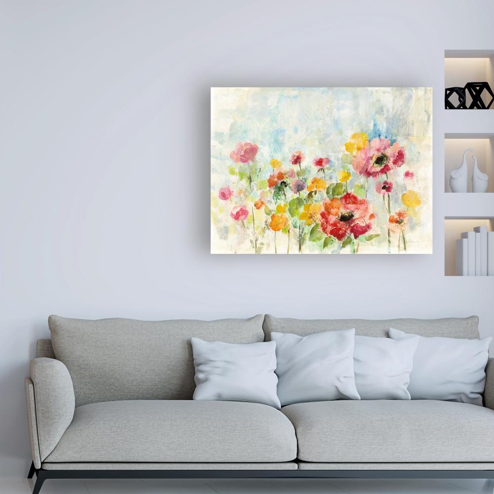 Trademark Fine Art Framed 35-in H x 47-in W Floral Print on Canvas in ...