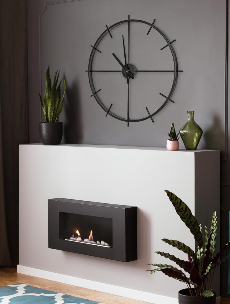 Isaac 26" Black Modern Metal Wall Clock