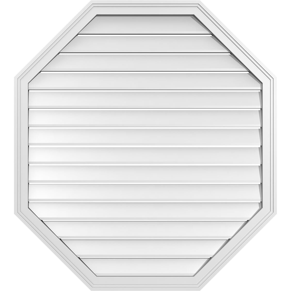 Ekena Millwork GVPOV38X4202SF 38-Inches x 42-Inches Off-white Octagon PVC Gable Louver Vent
