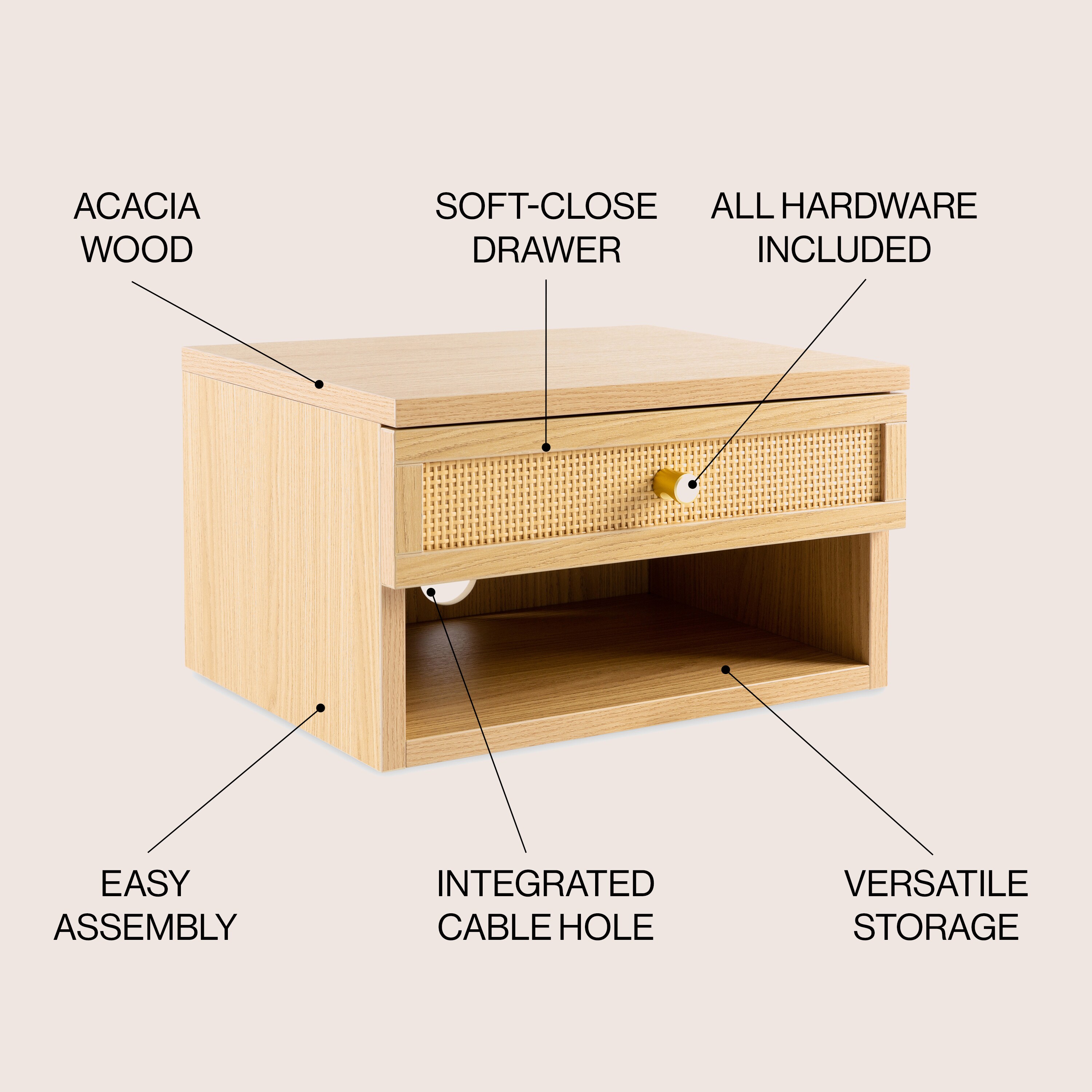 JONATHAN  Y NST2000B nightstands - View #3