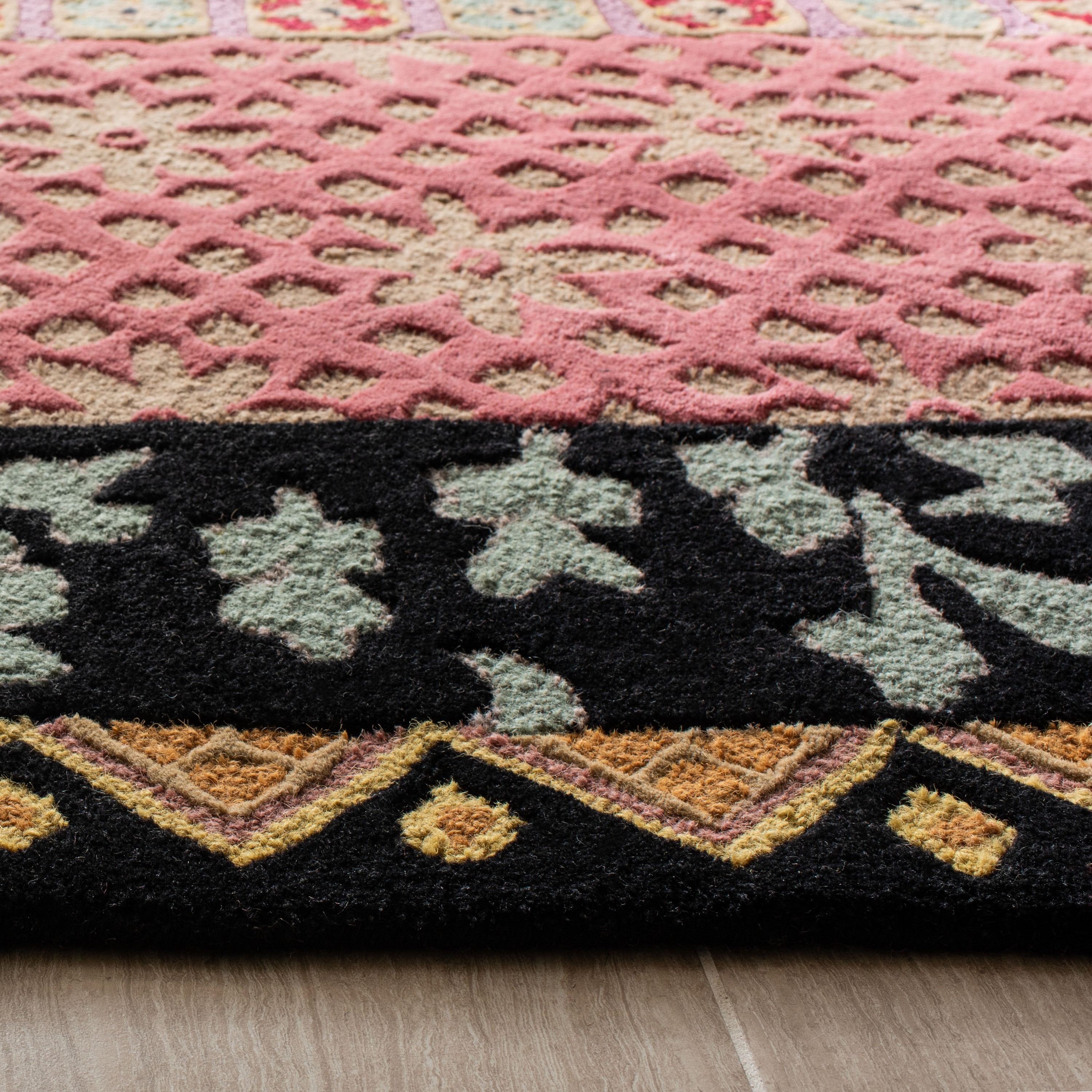 Hand-Tufted Multicolor Wool Rectangular Area Rug