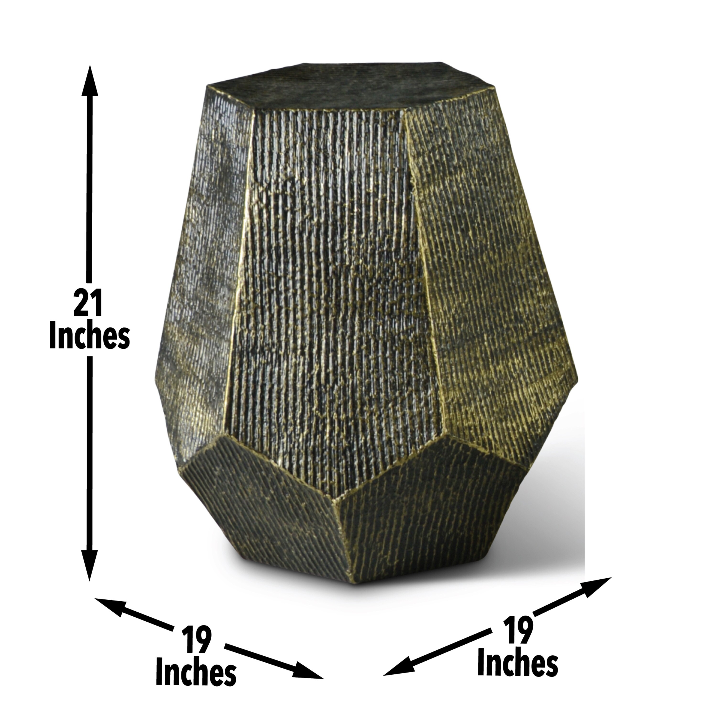 Donato Hexagonal Gold Metal End Table