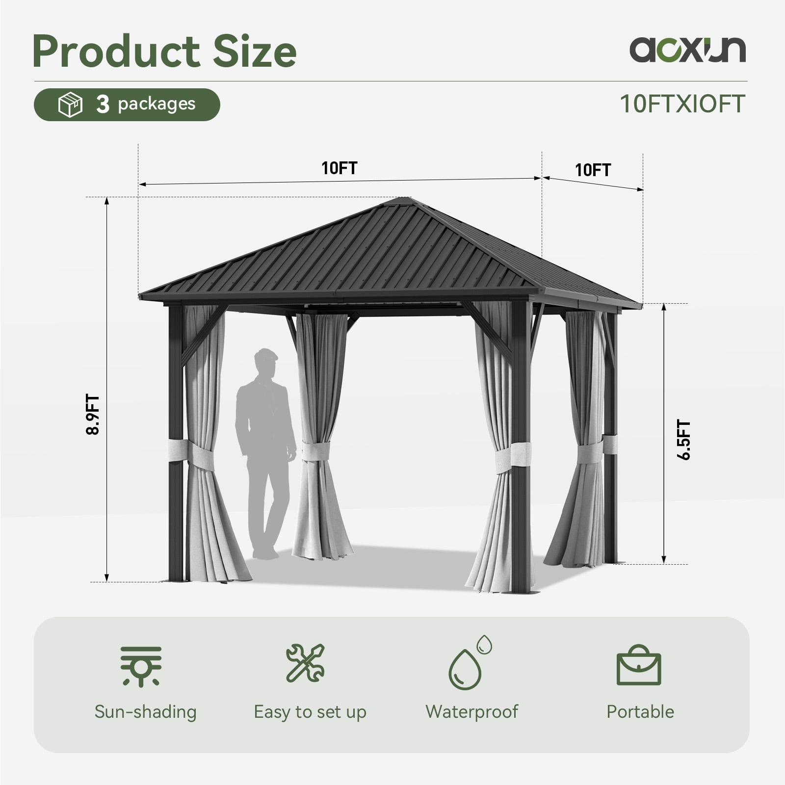 AOXUN G30023GR Wood-Resin-Gazebos - View #7